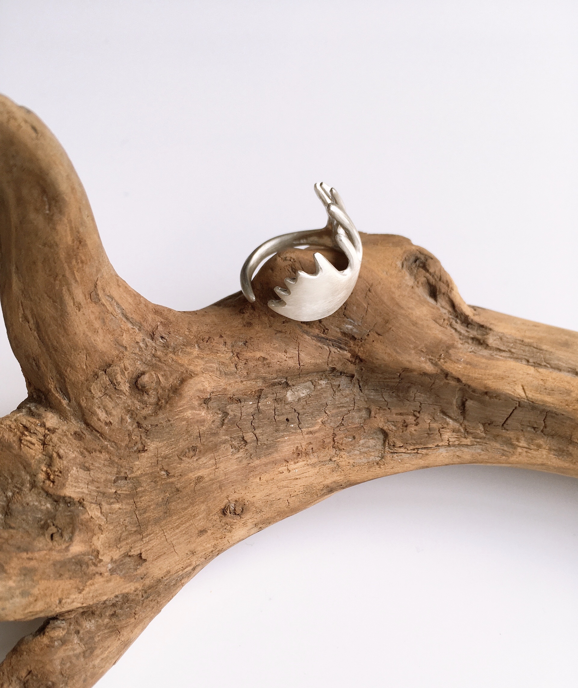 Moose 角リング Sv925製 フリーサイズ Iichi ハンドメイド クラフト作品 手仕事品の通販