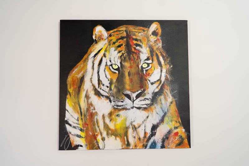 Tiger トラのスプレーアート作品 Iichi ハンドメイド クラフト作品 手仕事品の通販