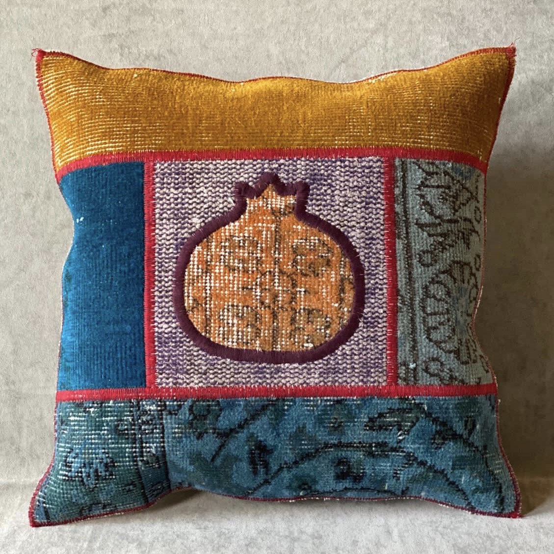 52cm パッチワークラグ ハンドメイドクッションカバー Prc5005 Iichi ハンドメイド クラフト作品 手仕事品の通販