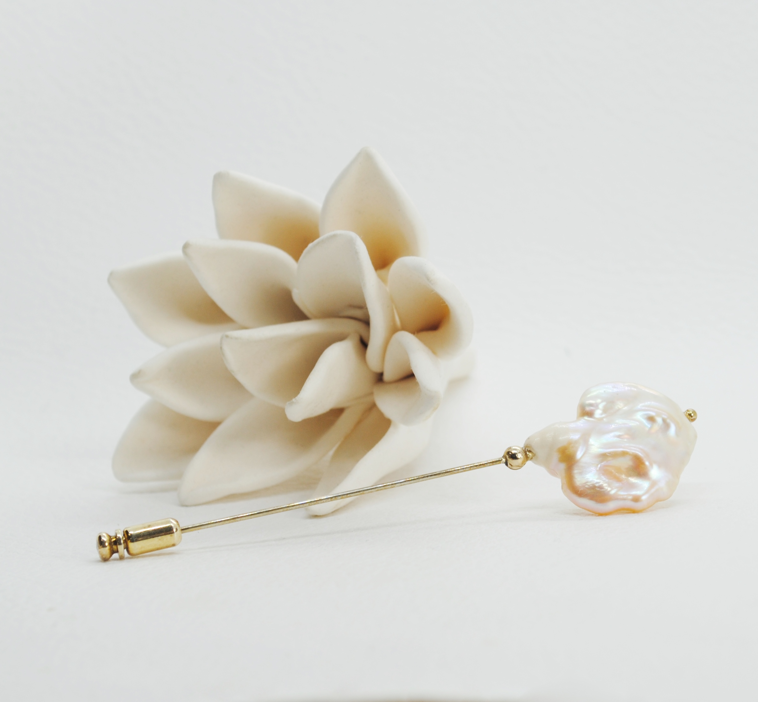 特大】大粒淡水真珠のピンブローチ（ハットピン） | iichi ハンドメイド・クラフト作品・手仕事品の通販
