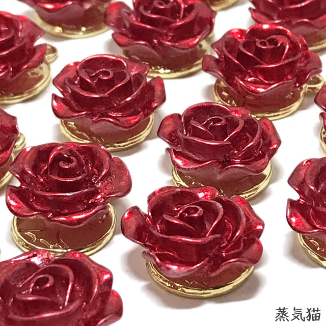 赤い薔薇チャーム 6個 バラの花パーツ ピアス ハンドメイド素材 Iichi ハンドメイド クラフト作品 手仕事品の通販