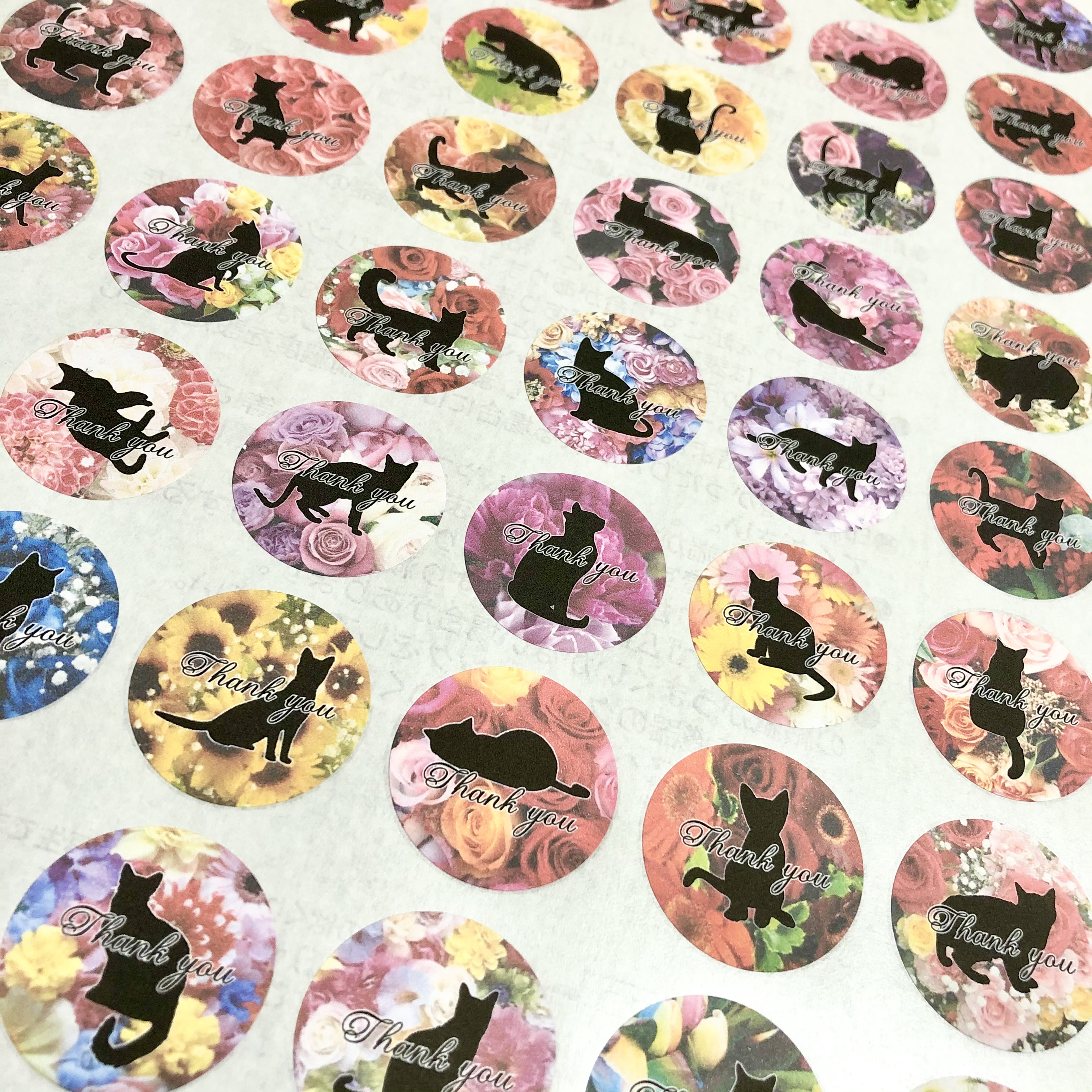 サンキューシール 花束猫 Thank You Iichi ハンドメイド クラフト作品 手仕事品の通販