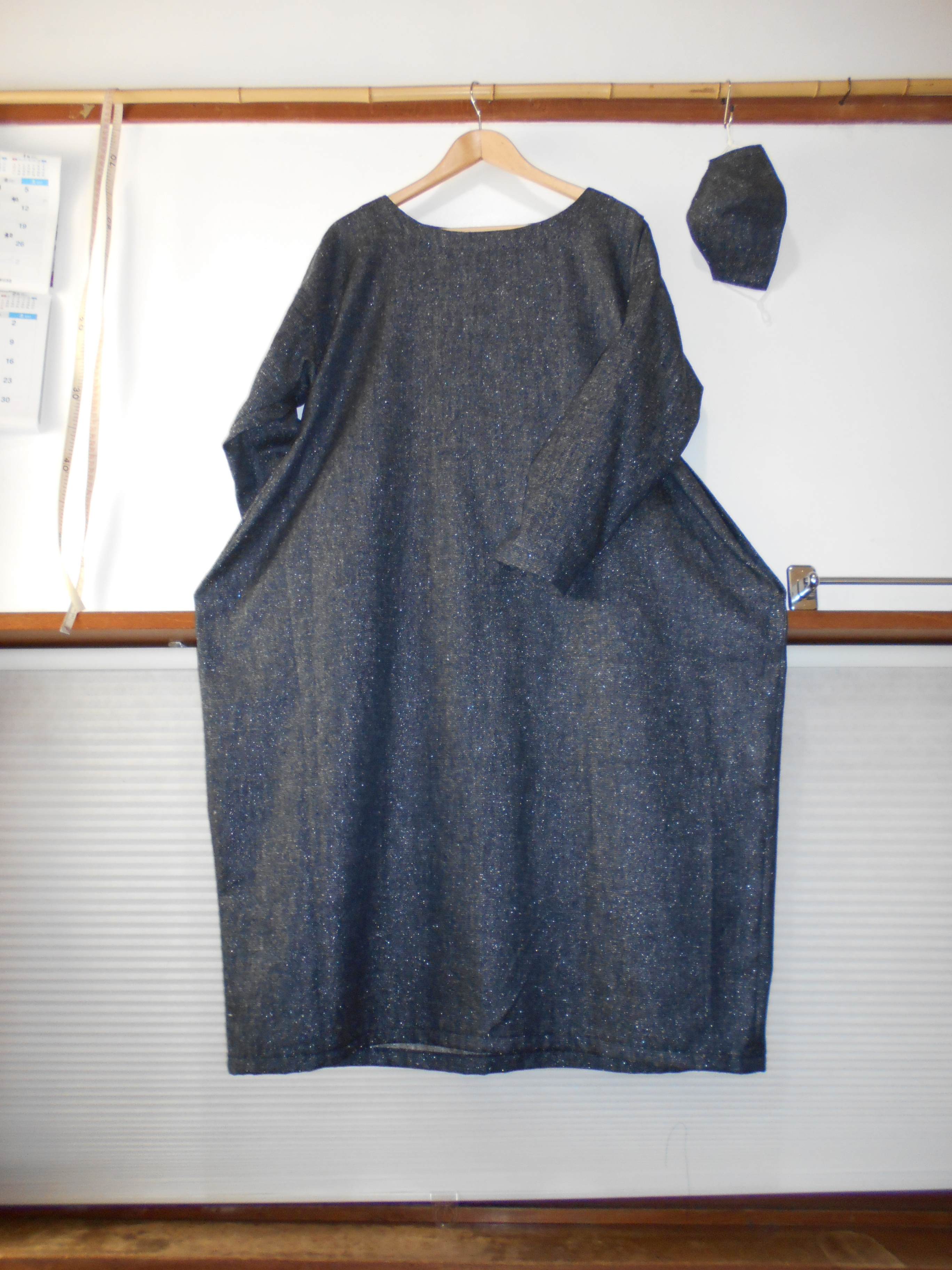 シルク混デニム コクーンワンピースドロップポケット型 Iichi ハンドメイド クラフト作品 手仕事品の通販