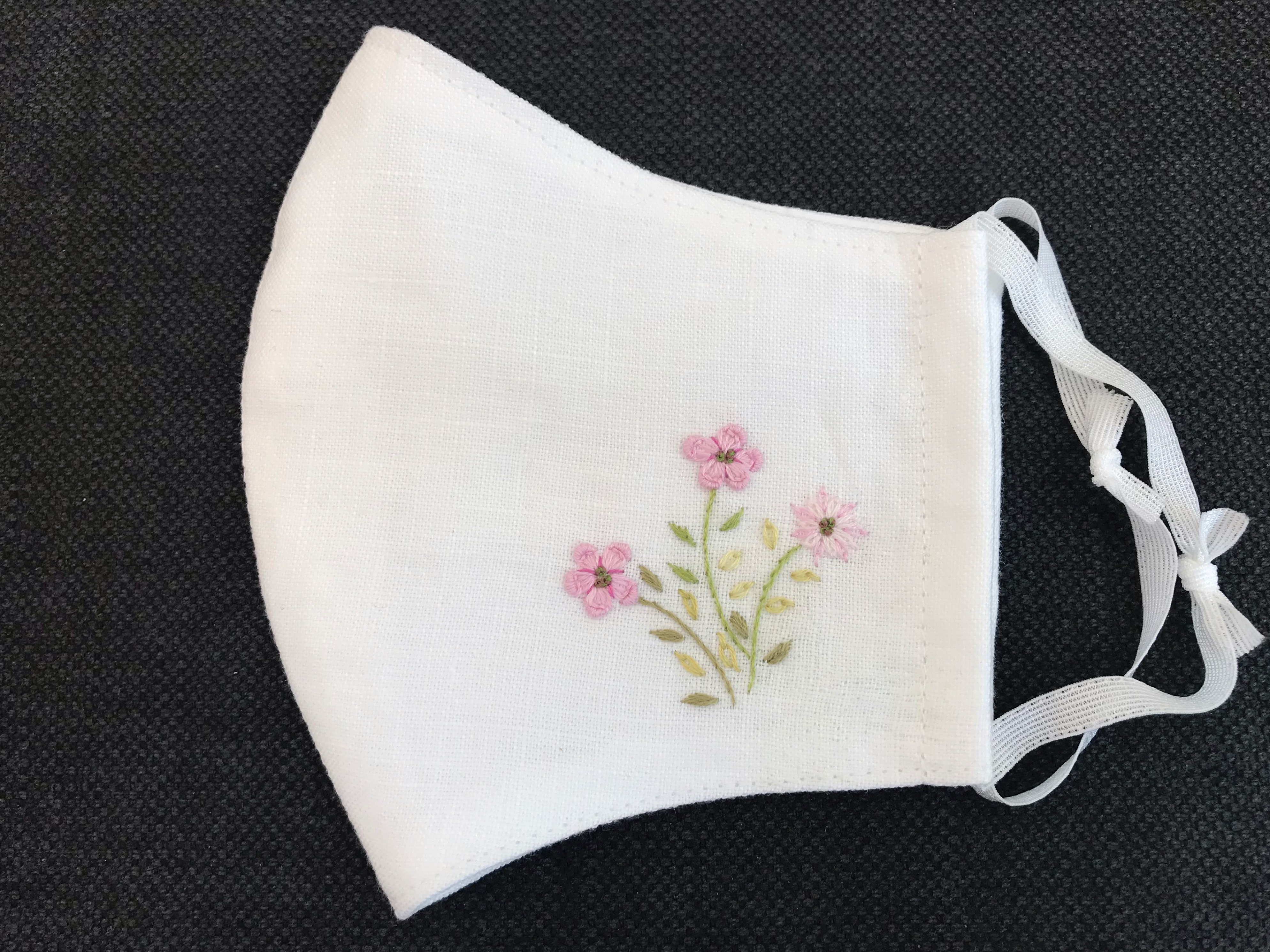 ワンポイント刺繍立体マスク L Iichi ハンドメイド クラフト作品 手仕事品の通販