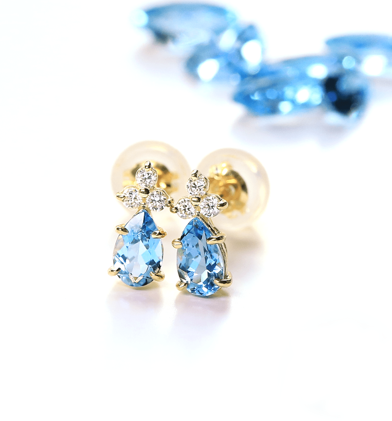 アクアマリンピアス1ct k18-