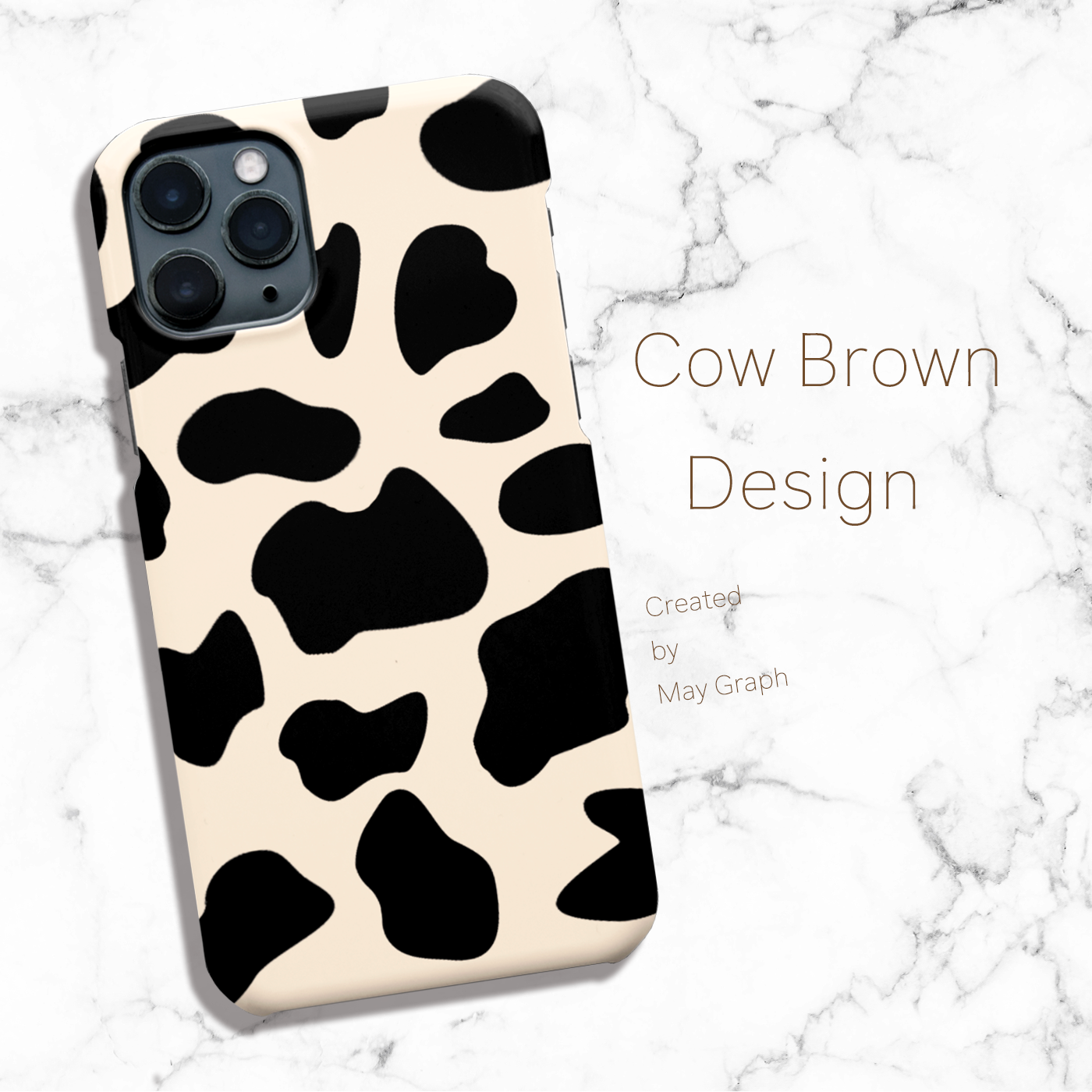 ライトブラウンな牛柄のスマホケース Iichi ハンドメイド クラフト作品 手仕事品の通販