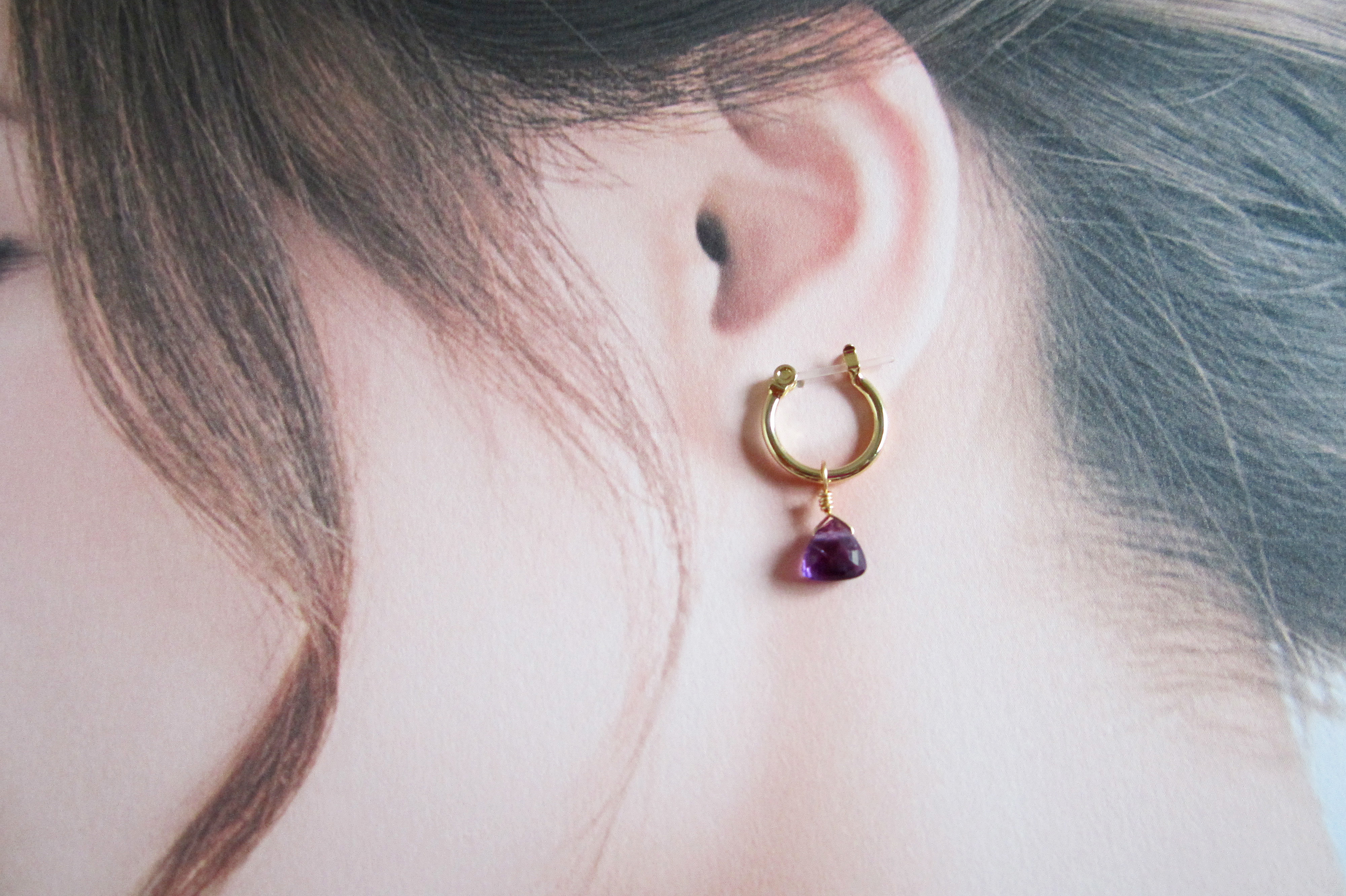 アレルギー対応 付け替えミニフープピアス Iichi ハンドメイド クラフト作品 手仕事品の通販