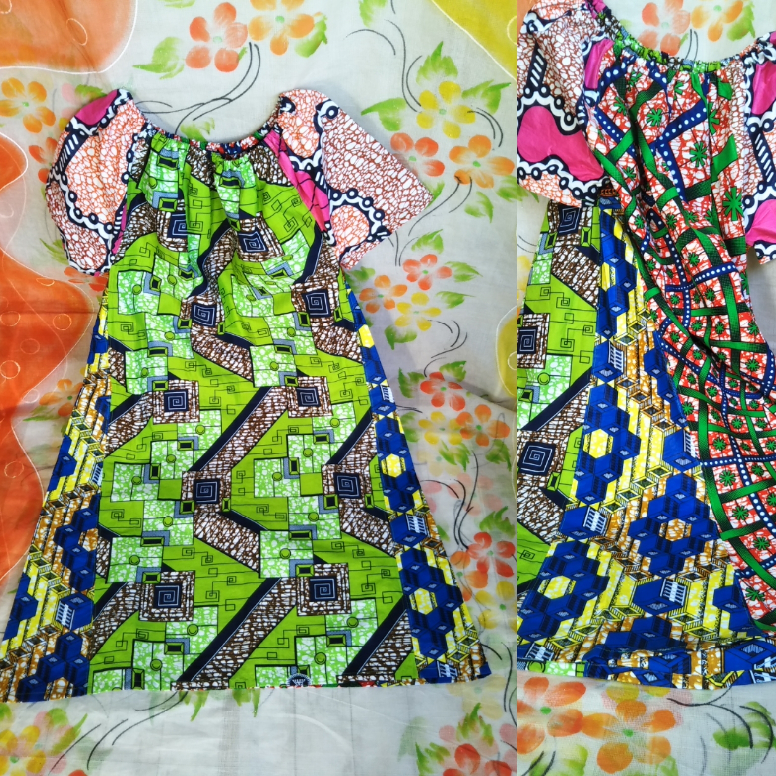 アフリカ布脇が五角形ワンピース Iichi ハンドメイド クラフト作品 手仕事品の通販