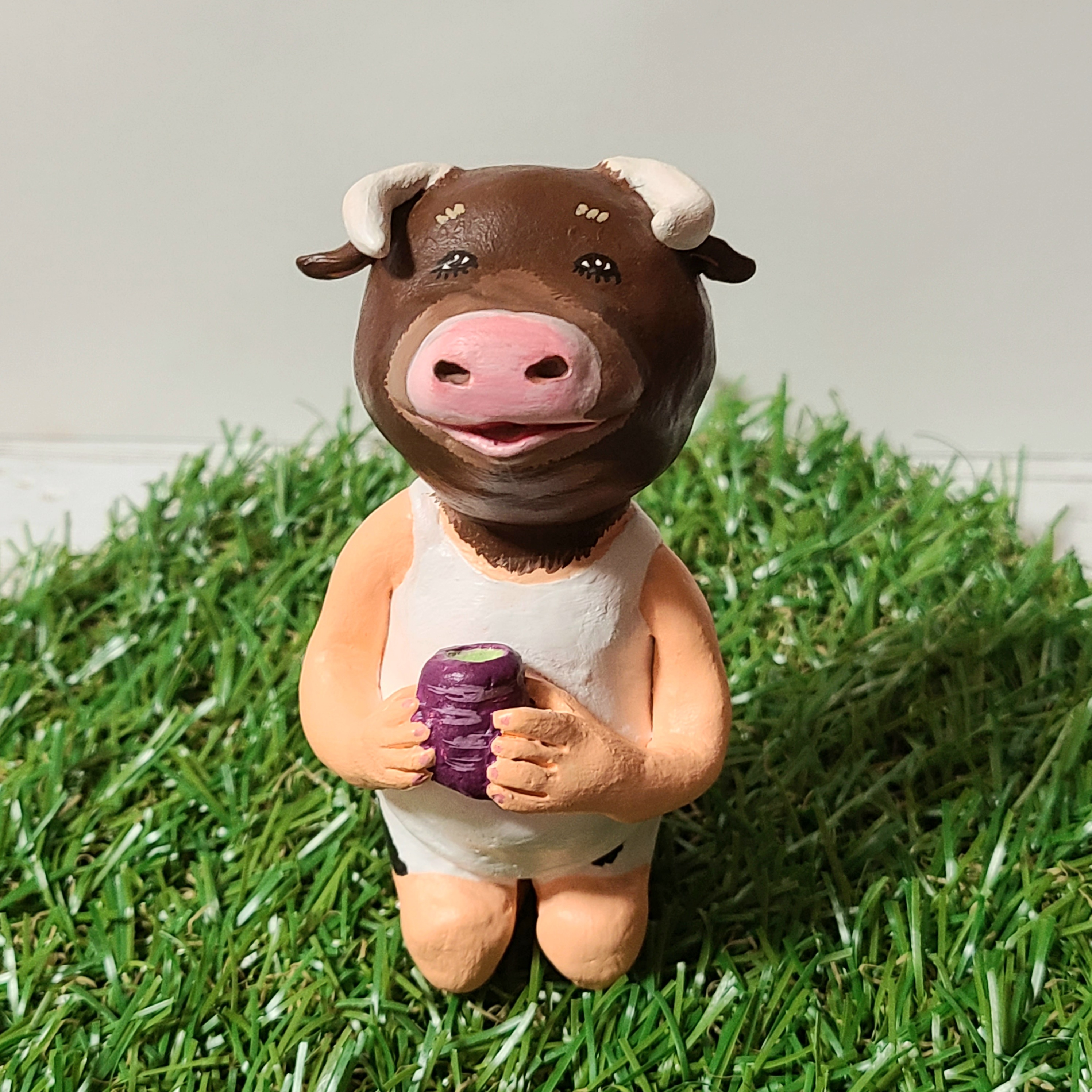 お茶を飲むミノタウロス ミノタ ウロース Iichi ハンドメイド クラフト作品 手仕事品の通販