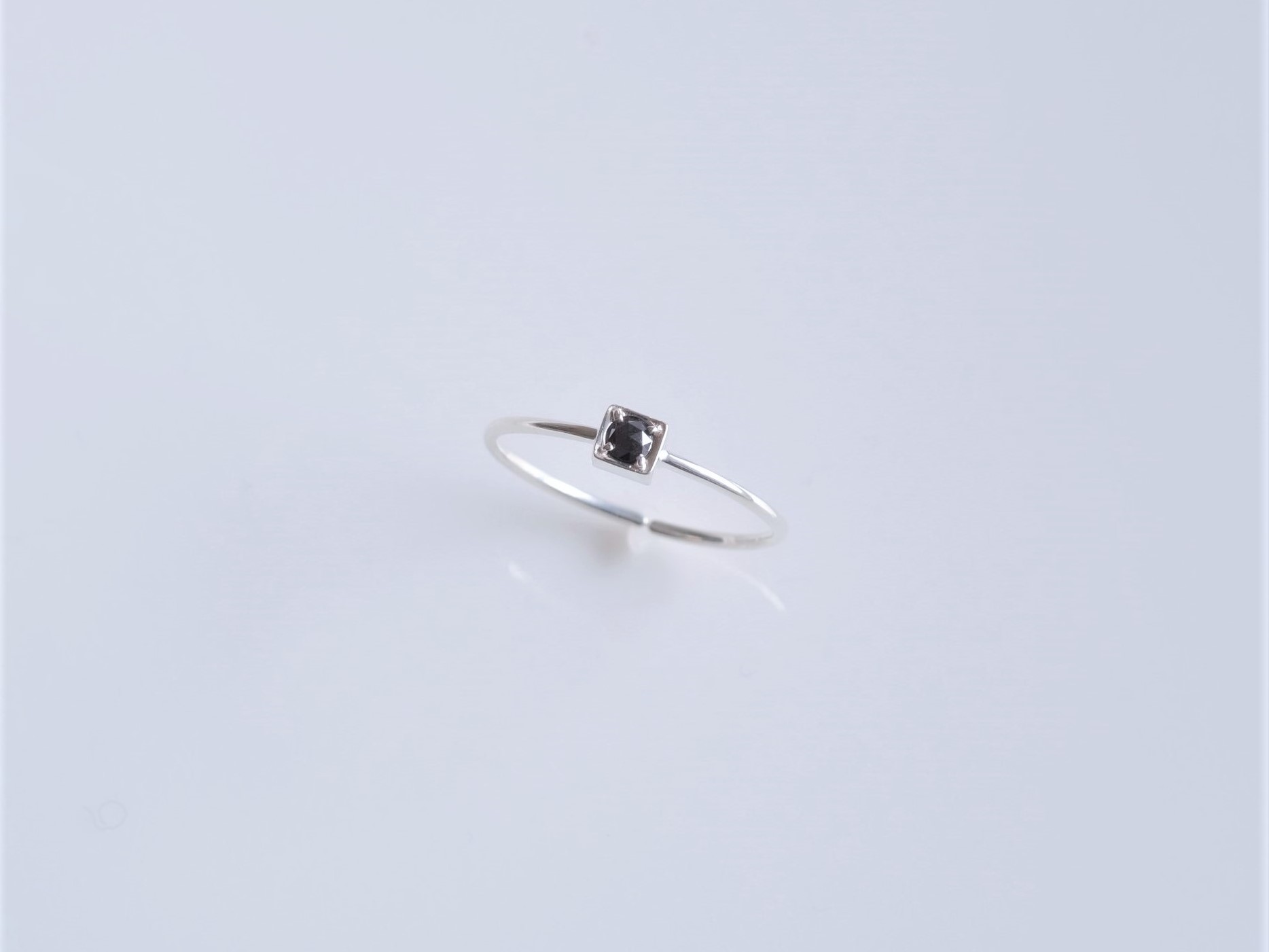 Black Diamond Ring ブラックダイヤモンド シルバーリング Silver925 フリーサイズ Iichi ハンドメイド クラフト作品 手仕事品の通販