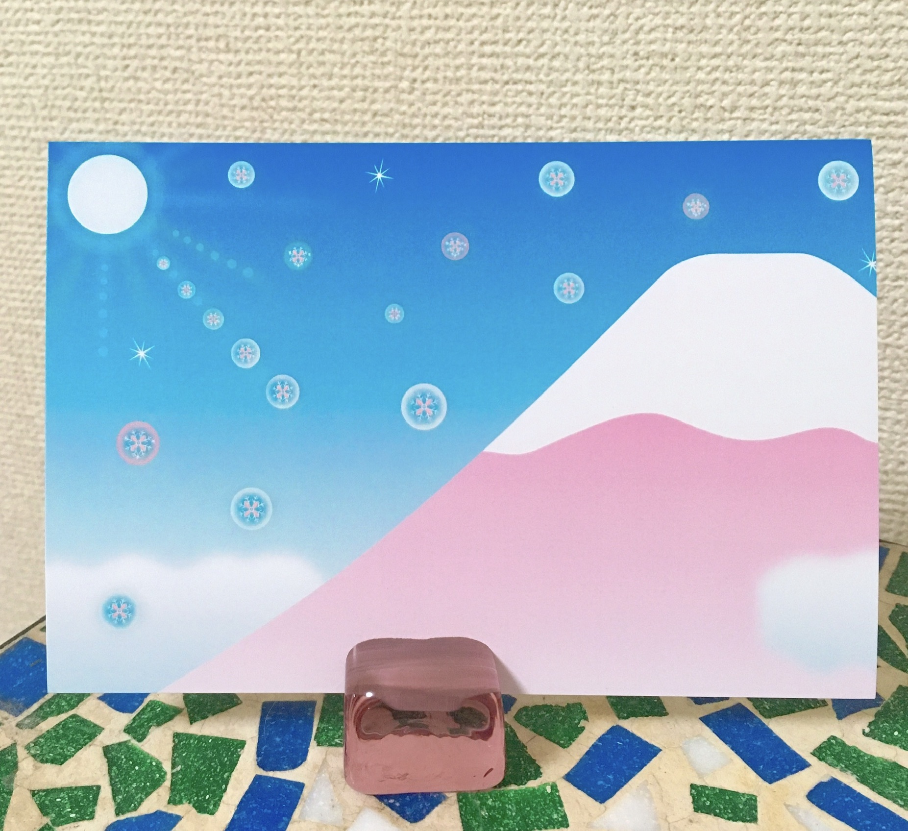 富士山 ２枚組 ポストカード Iichi ハンドメイド クラフト作品 手仕事品の通販