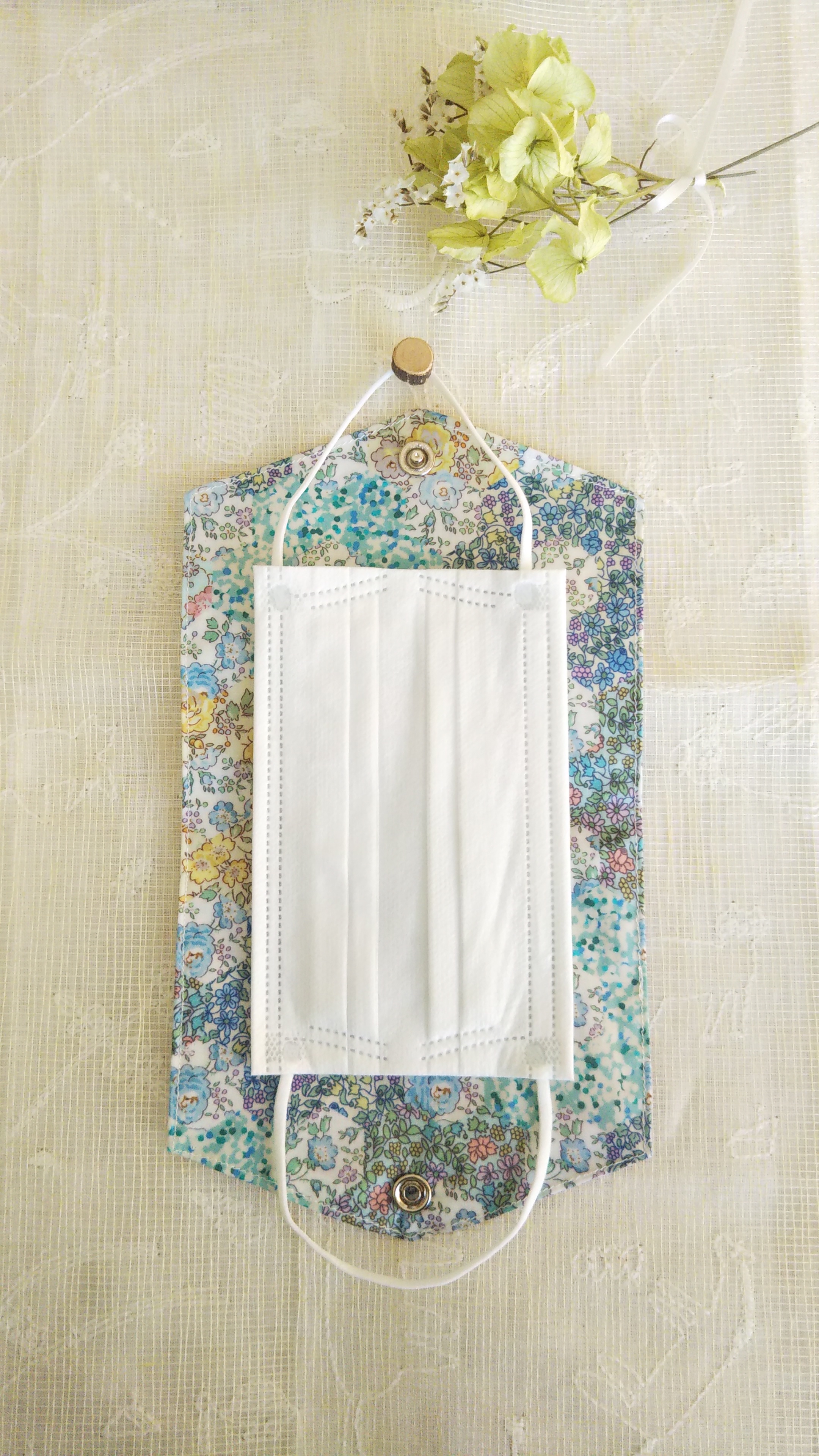 リバティマスクケース ガーデン パッチワーク Iichi ハンドメイド クラフト作品 手仕事品の通販