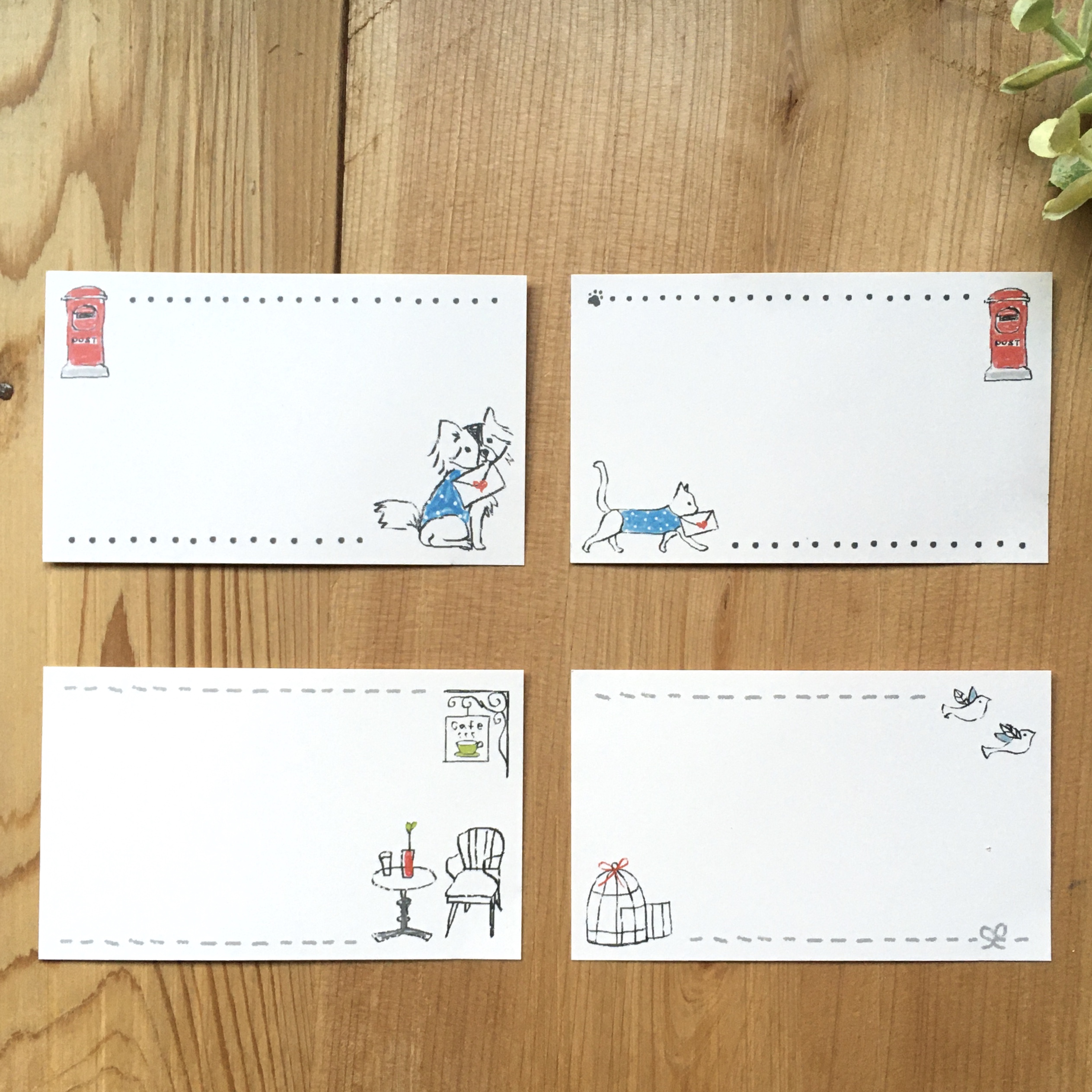 手描き風イラスト ミニカード Mix １２枚 Iichi ハンドメイド クラフト作品 手仕事品の通販