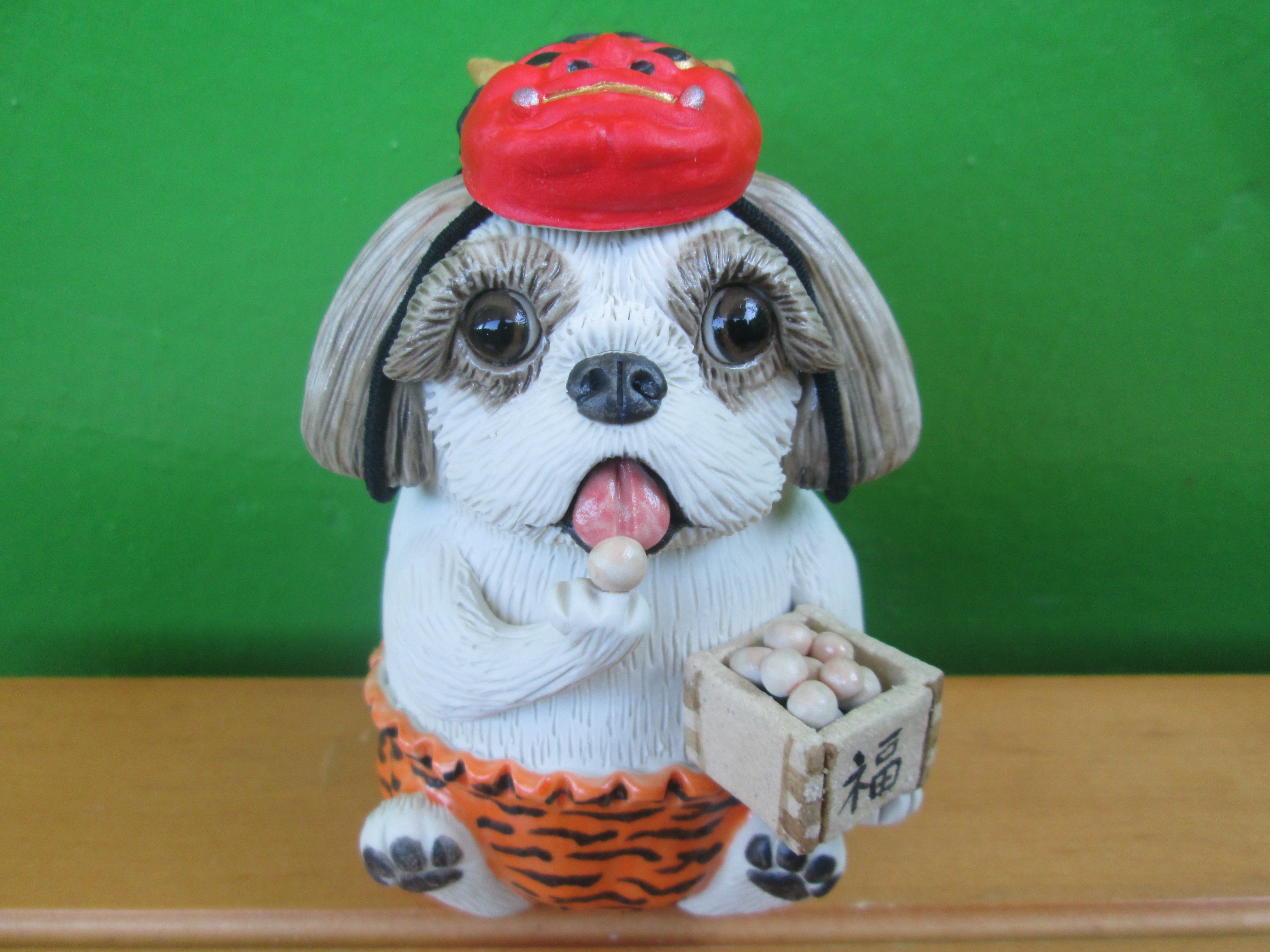 鬼は外 シーズー お面は取り外し可能です Iichi ハンドメイド クラフト作品 手仕事品の通販