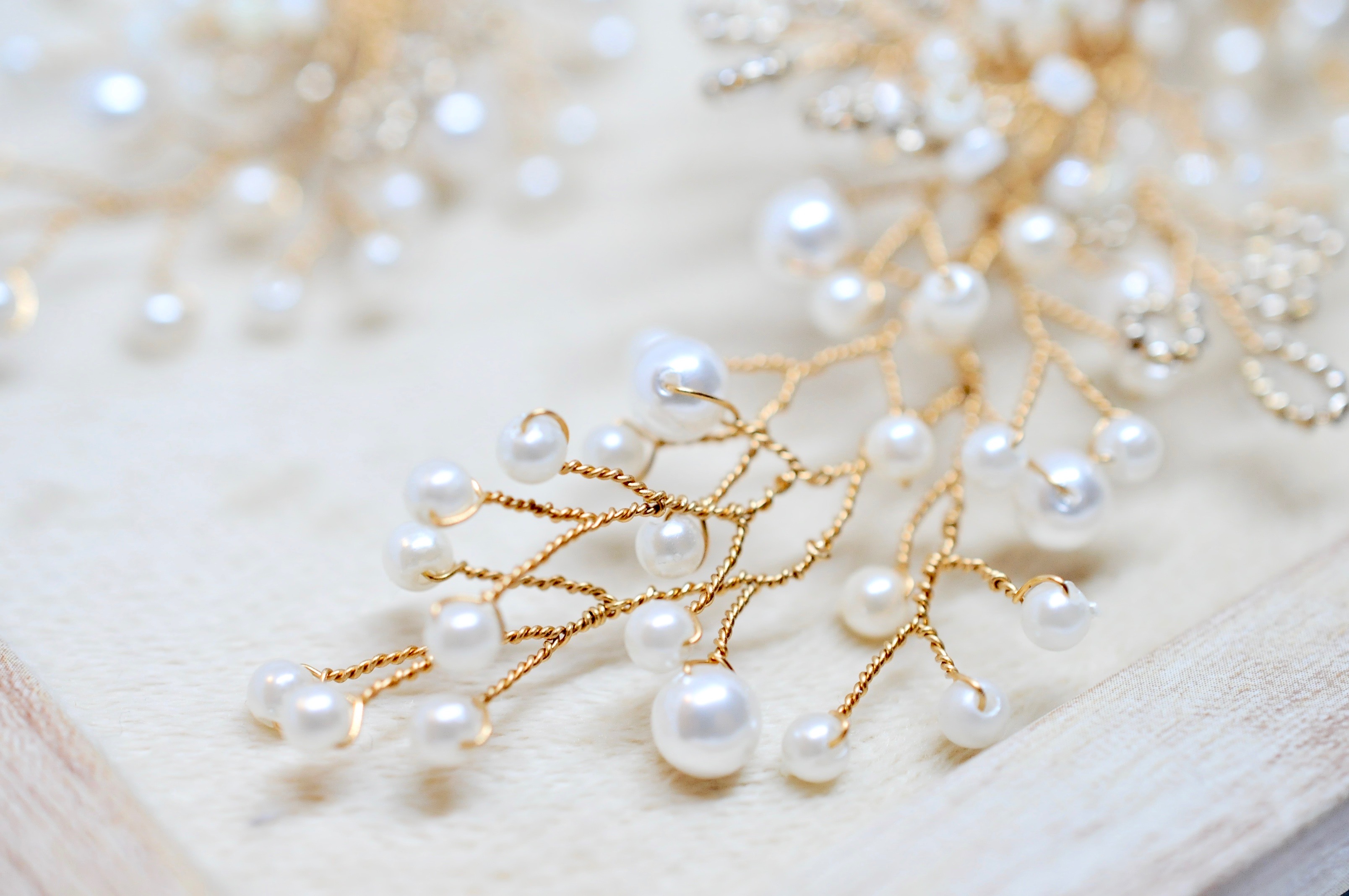 パール小枝ヘッドドレス ２つセット Iichi ハンドメイド クラフト作品 手仕事品の通販