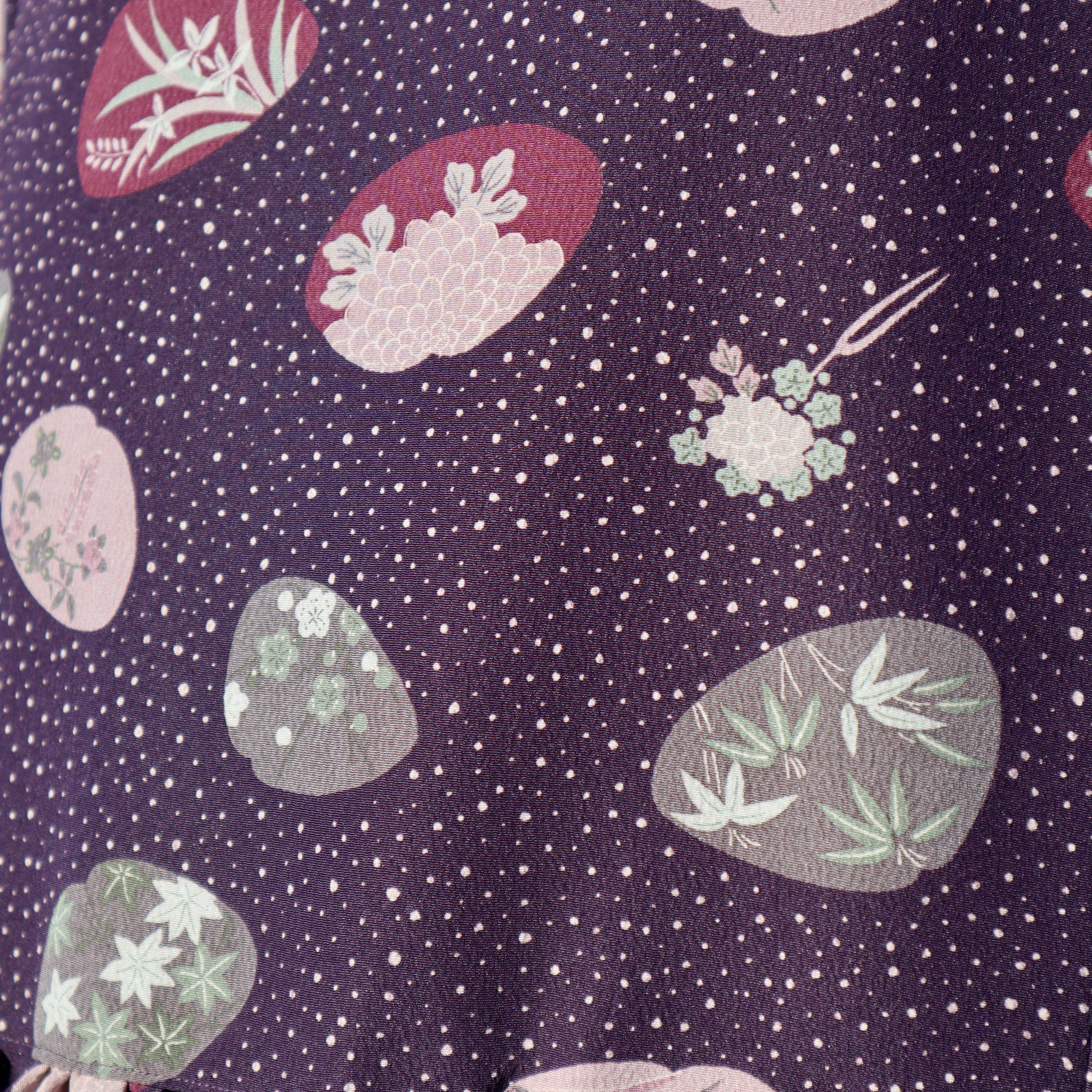 着物リメイク 小紋の着物から作ったコクーンワンピース 洗える着物 貝合わせ M L Iichi ハンドメイド クラフト作品 手仕事品の通販