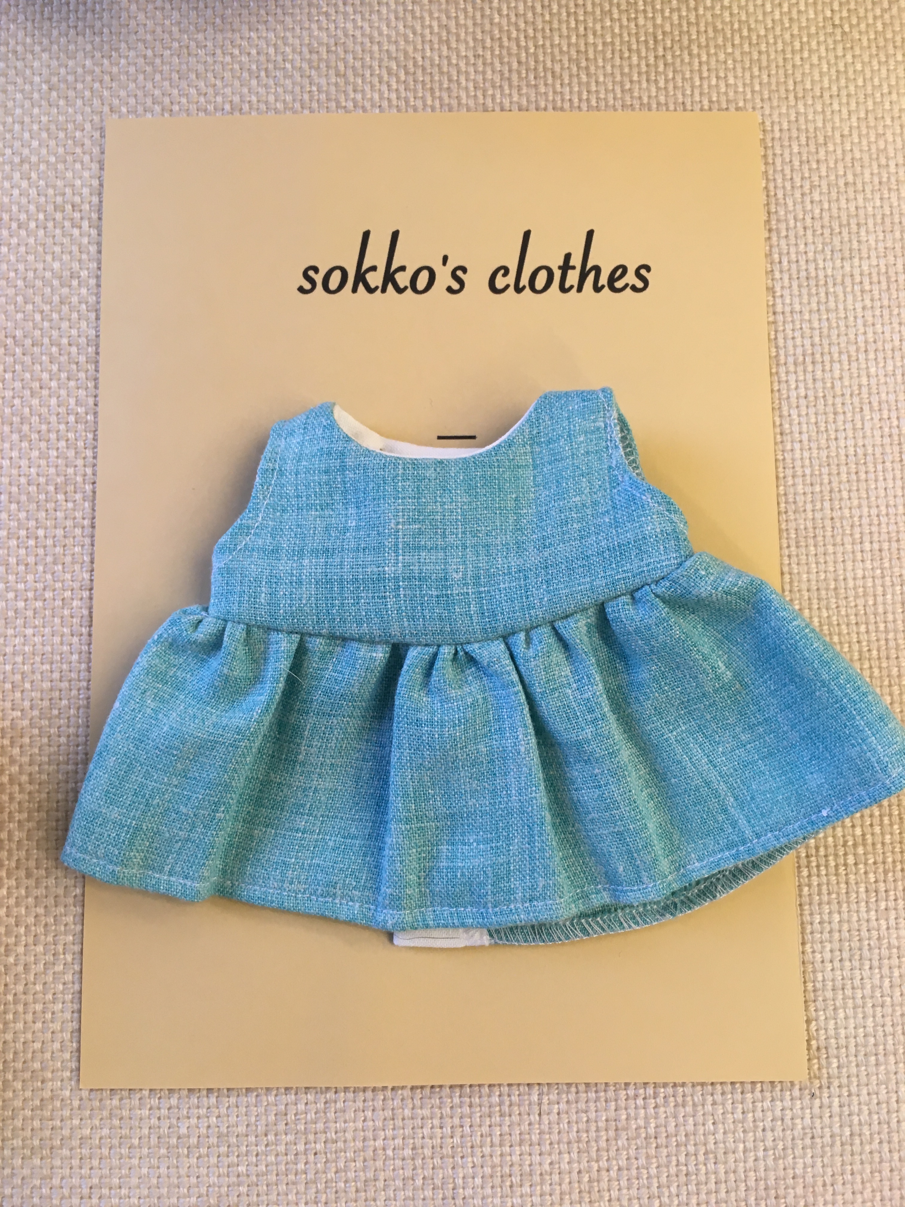 Sokko S Dress 水色のかすれたワンピース Iichi ハンドメイド クラフト作品 手仕事品の通販