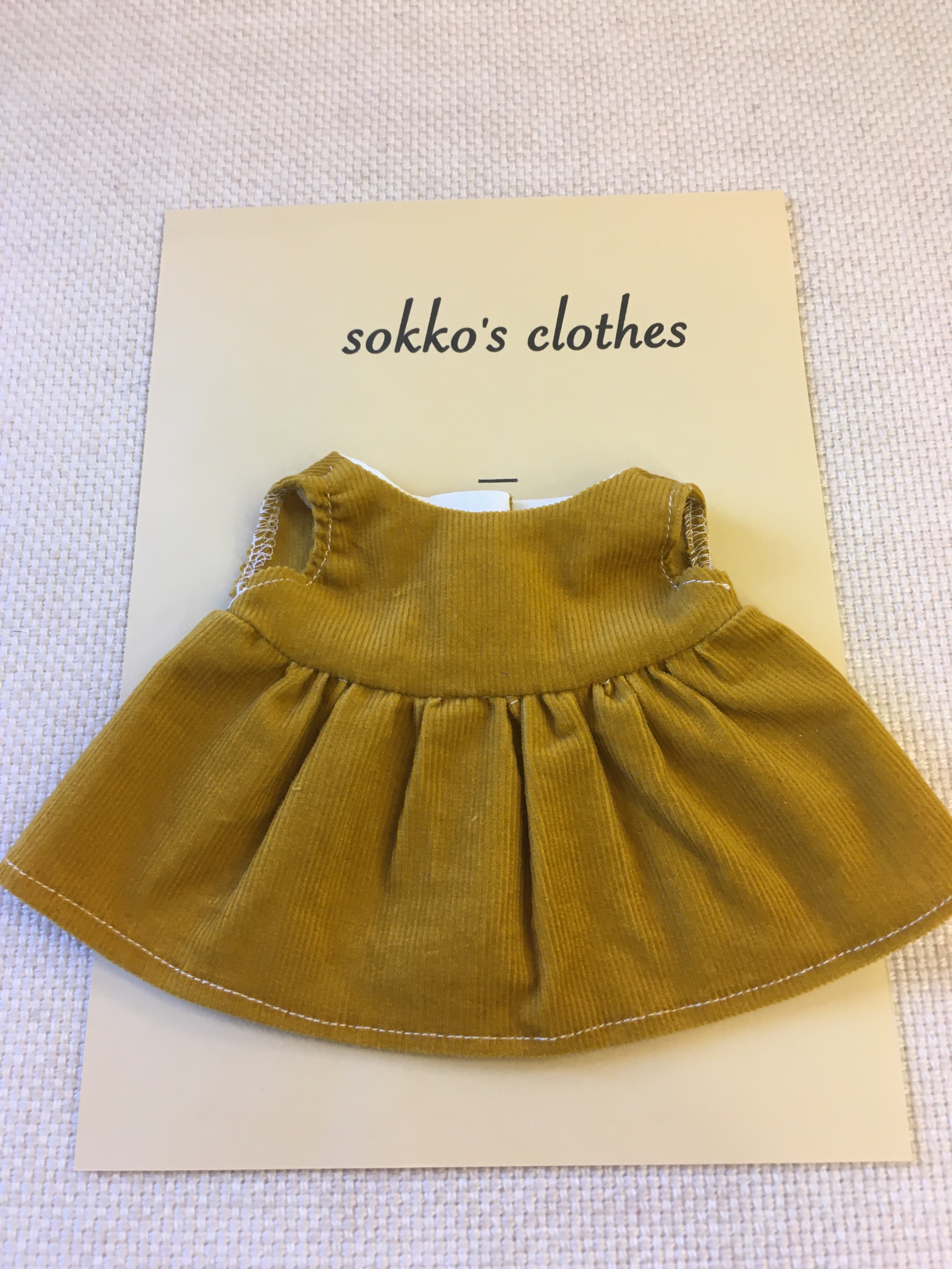 Sokko S Dress 黄土色 コーデュロイワンピース Iichi ハンドメイド クラフト作品 手仕事品の通販