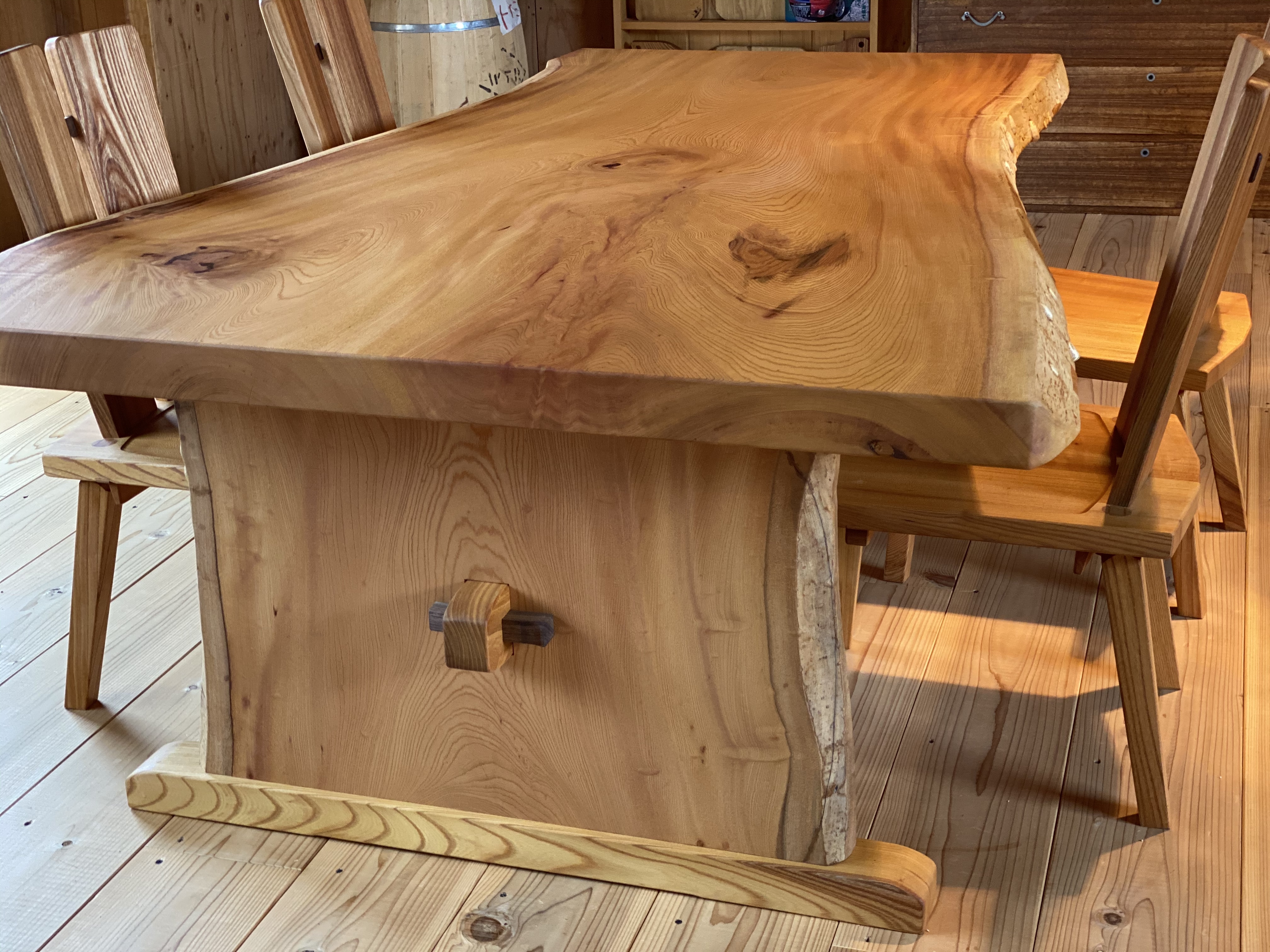 天然木 無垢 けやき 一枚板 天板 テーブル-