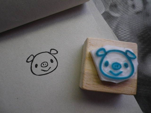 おしゃれブタさんセット 消しゴムはんこ Iichi ハンドメイド クラフト作品 手仕事品の通販