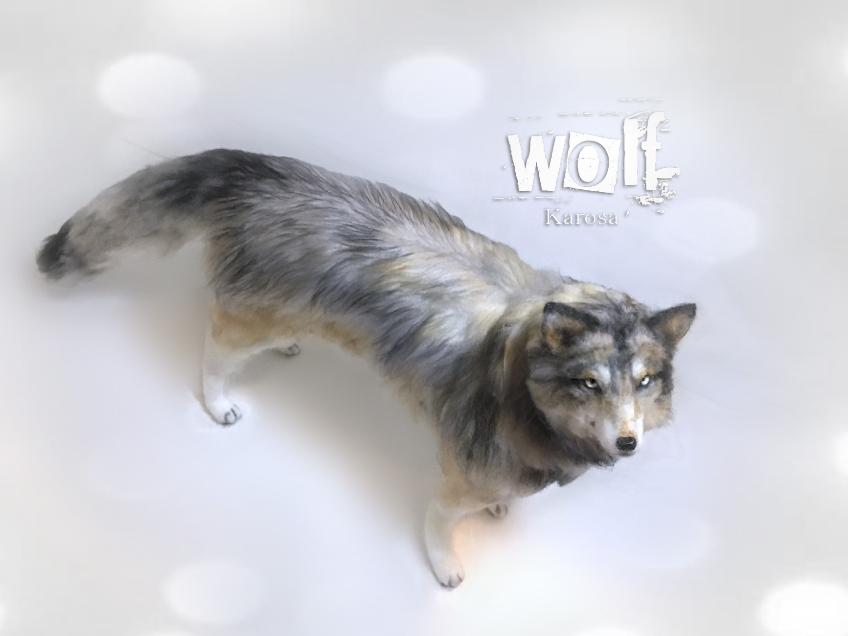 羊毛フェルト ハンドメイド ハイイロオオカミ 狼 ウルフドッグ