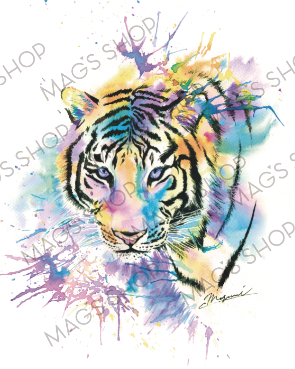 オリジナル 手描き 水彩 虎 タイガー アートポスター サイズ Iichi ハンドメイド クラフト作品 手仕事品の通販
