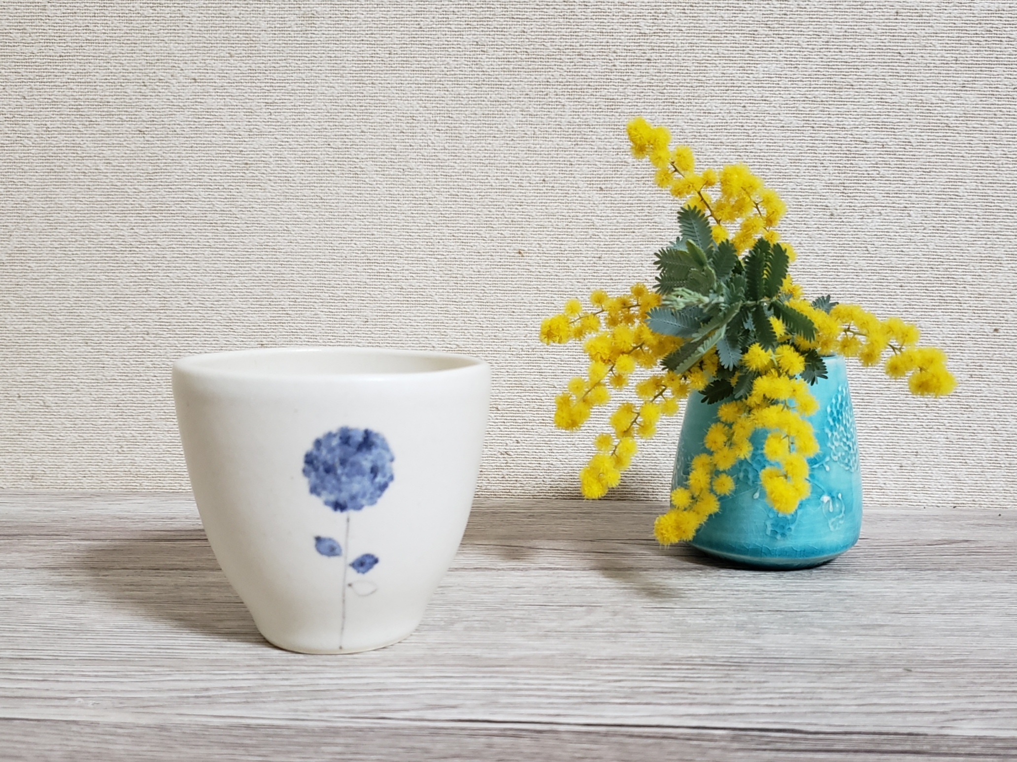 藍色のお花のシンプルなフリーカップ Iichi ハンドメイド クラフト作品 手仕事品の通販