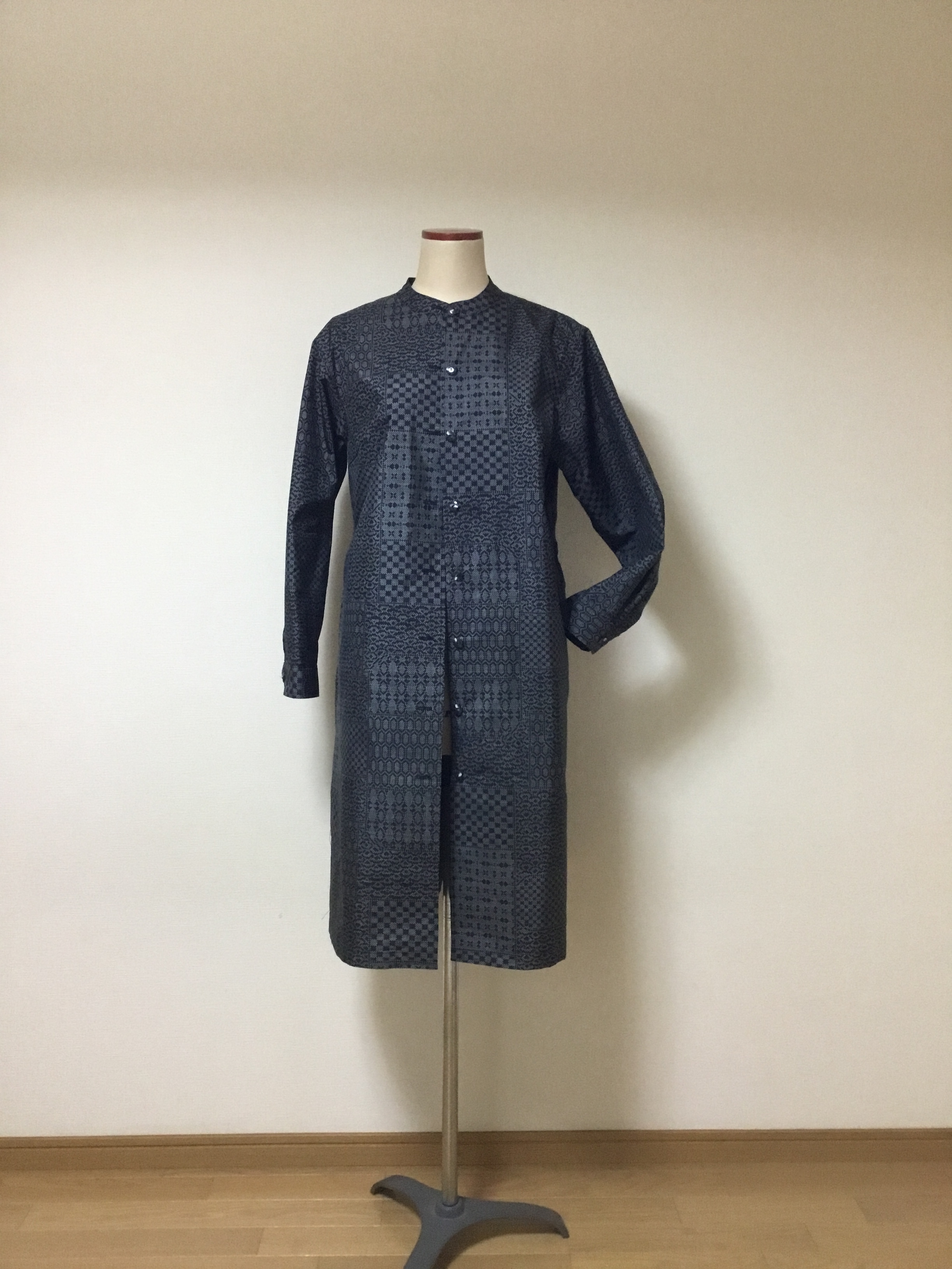 シャツワンピース 大島紬 着物リメイク 2way Iichi ハンドメイド クラフト作品 手仕事品の通販