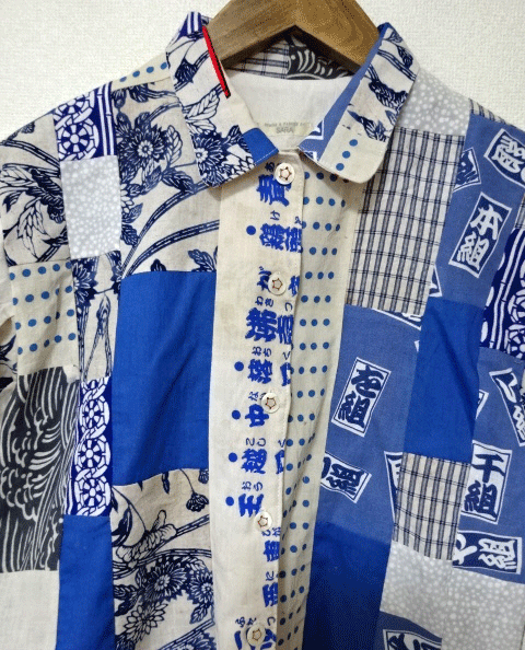 柿渋染め 手ぬぐいと浴衣地シャツ４ Iichi ハンドメイド クラフト作品 手仕事品の通販