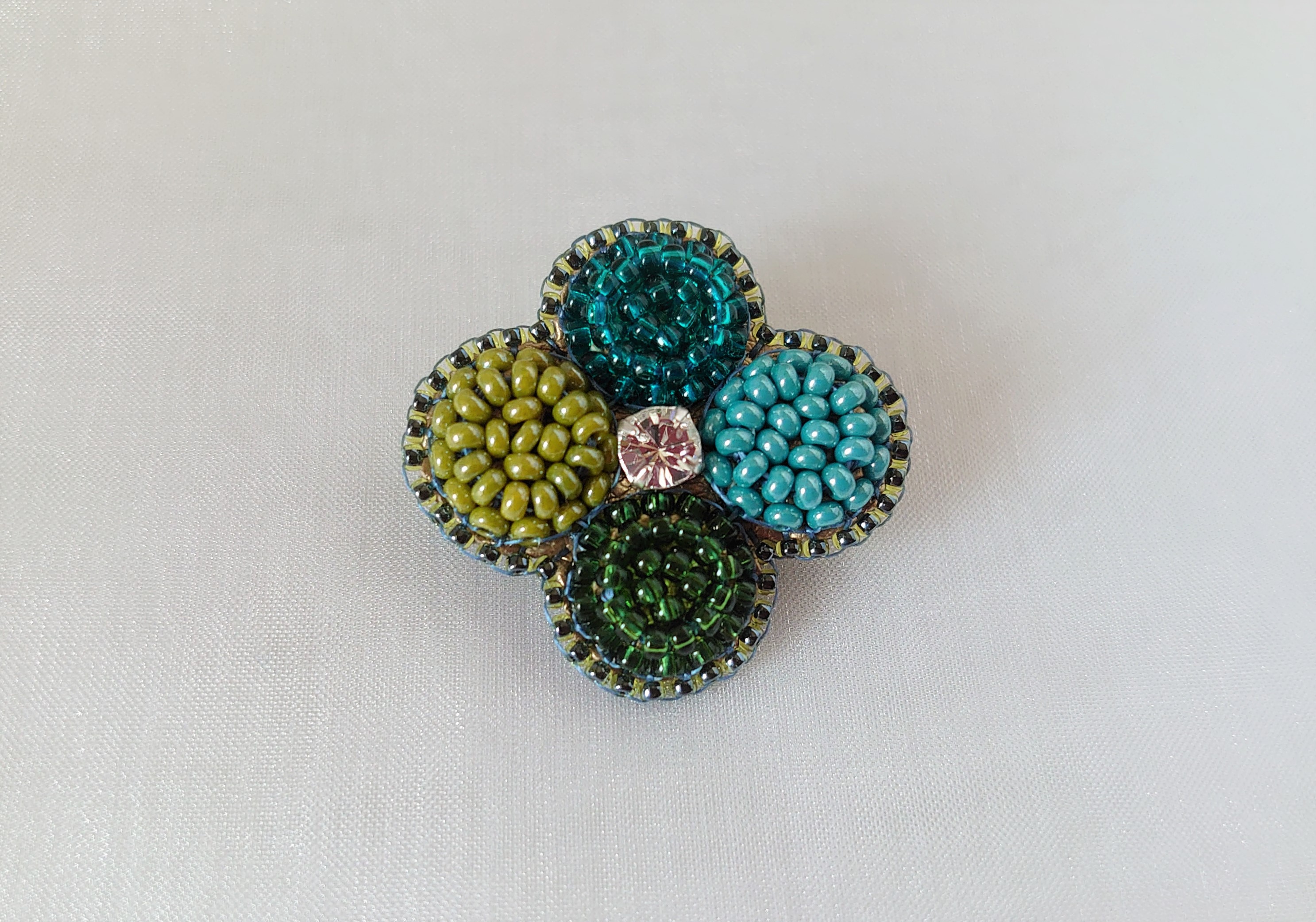 Four Leaf Clover Brooch Iichi ハンドメイド クラフト作品 手仕事品の通販