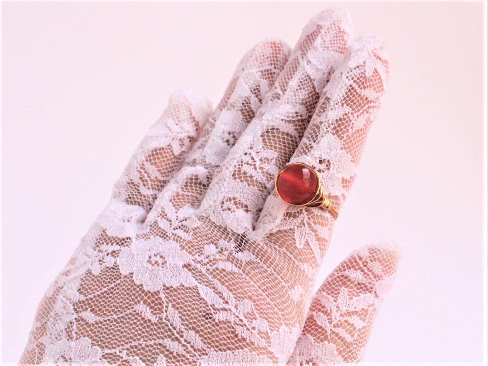 レッドジェイド Wire Ring Iichi ハンドメイド クラフト作品 手仕事品の通販