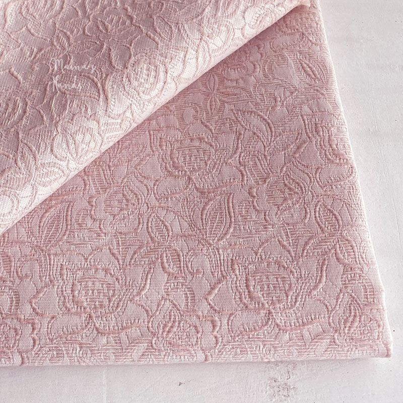 77x50 花柄 ピンク ジャガード織り はぎれ 生地 Iichi ハンドメイド クラフト作品 手仕事品の通販