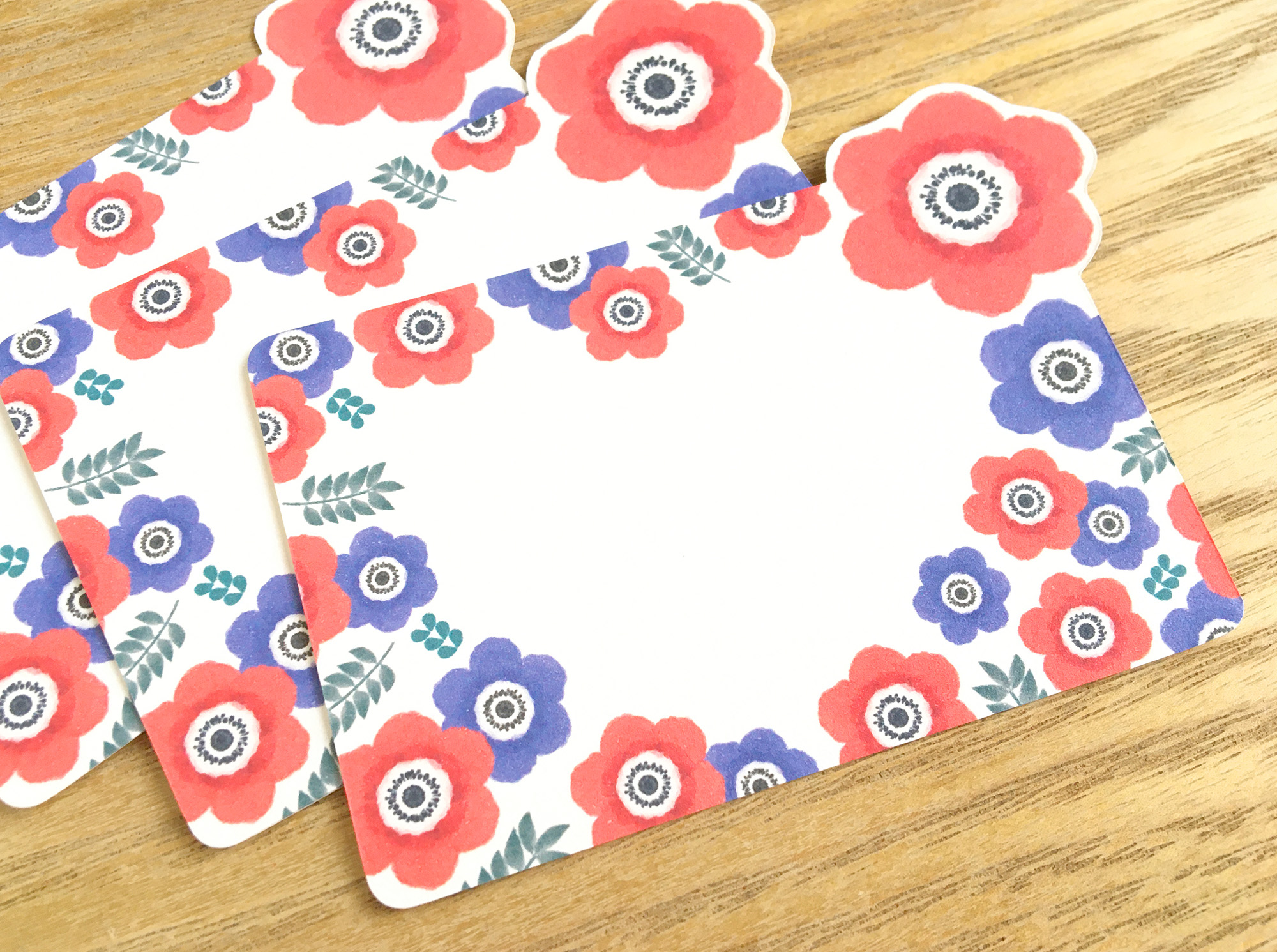 メッセージカード 10枚入り アネモネ お花のカード ハート型 春 Iichi ハンドメイド クラフト作品 手仕事品の通販