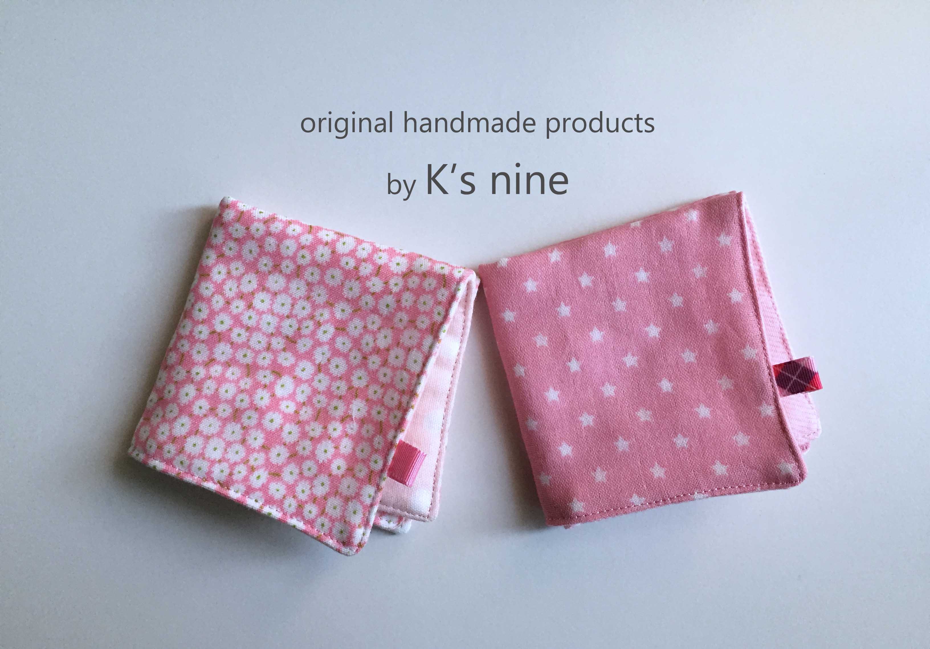 6重ガーゼのミニハンカチ ピンク小花とピンク星 Iichi ハンドメイド クラフト作品 手仕事品の通販