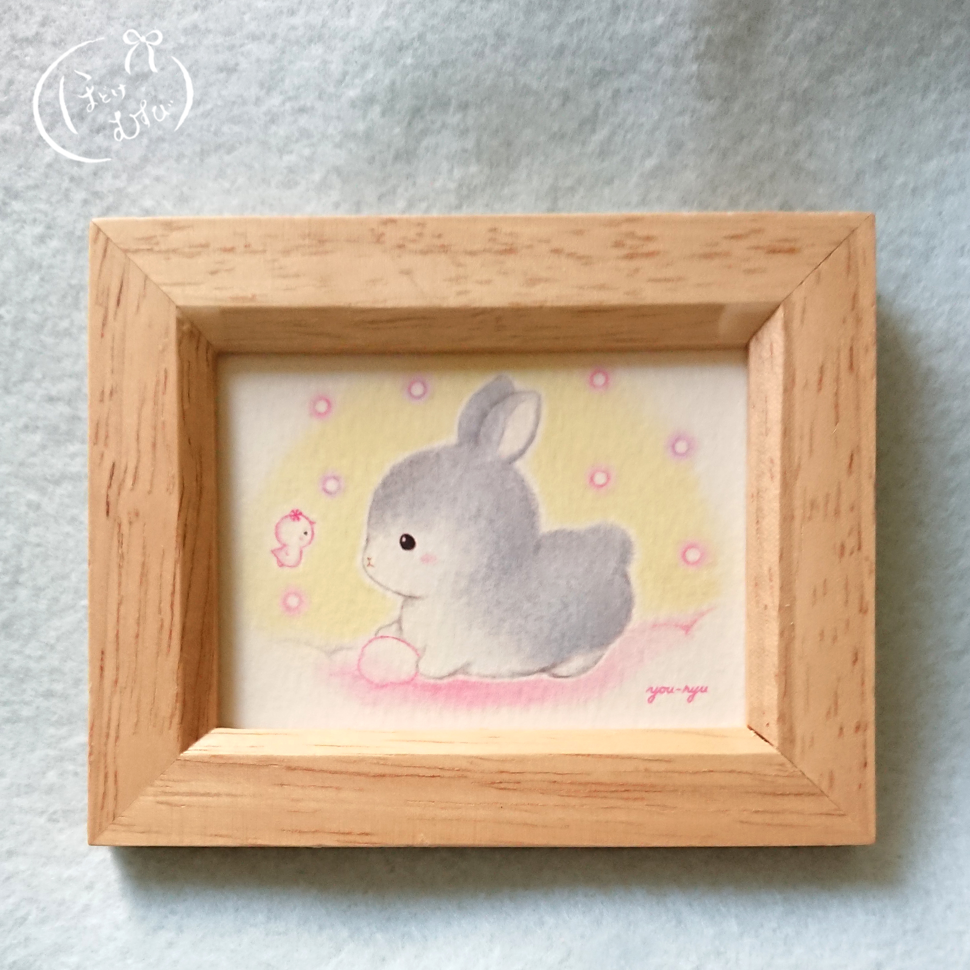 額付ミニイラスト 妖精さんとの出会い Iichi ハンドメイド クラフト作品 手仕事品の通販