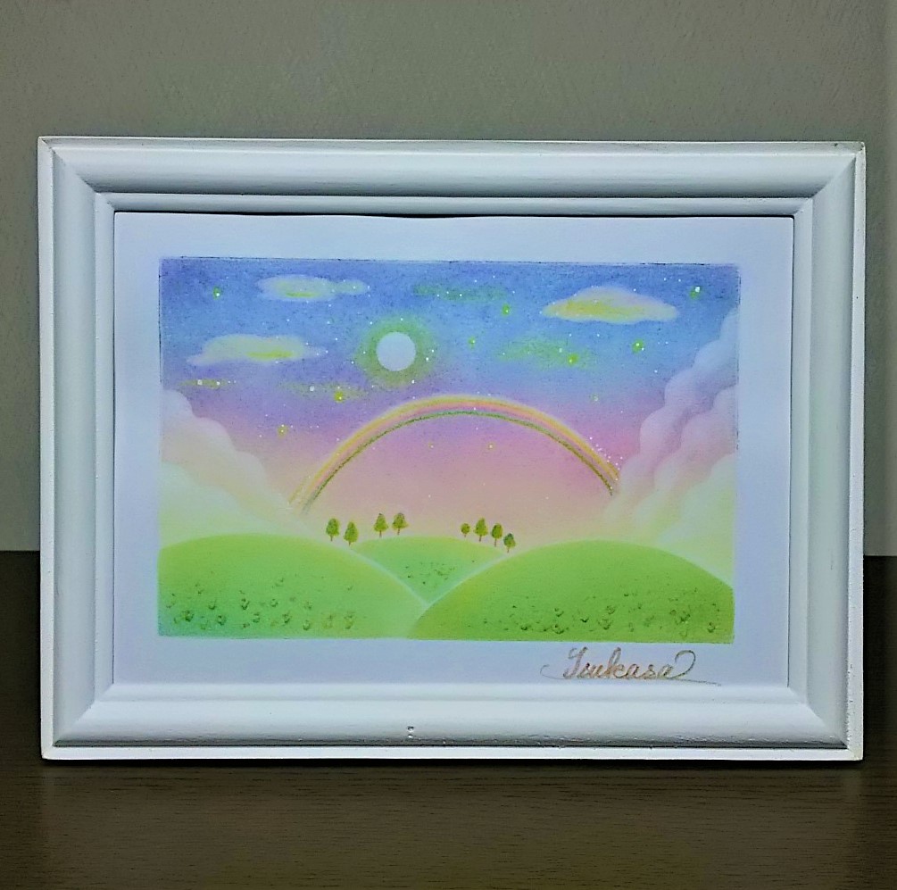 パステルアート 虹色の夕暮れ空 Iichi ハンドメイド クラフト作品 手仕事品の通販