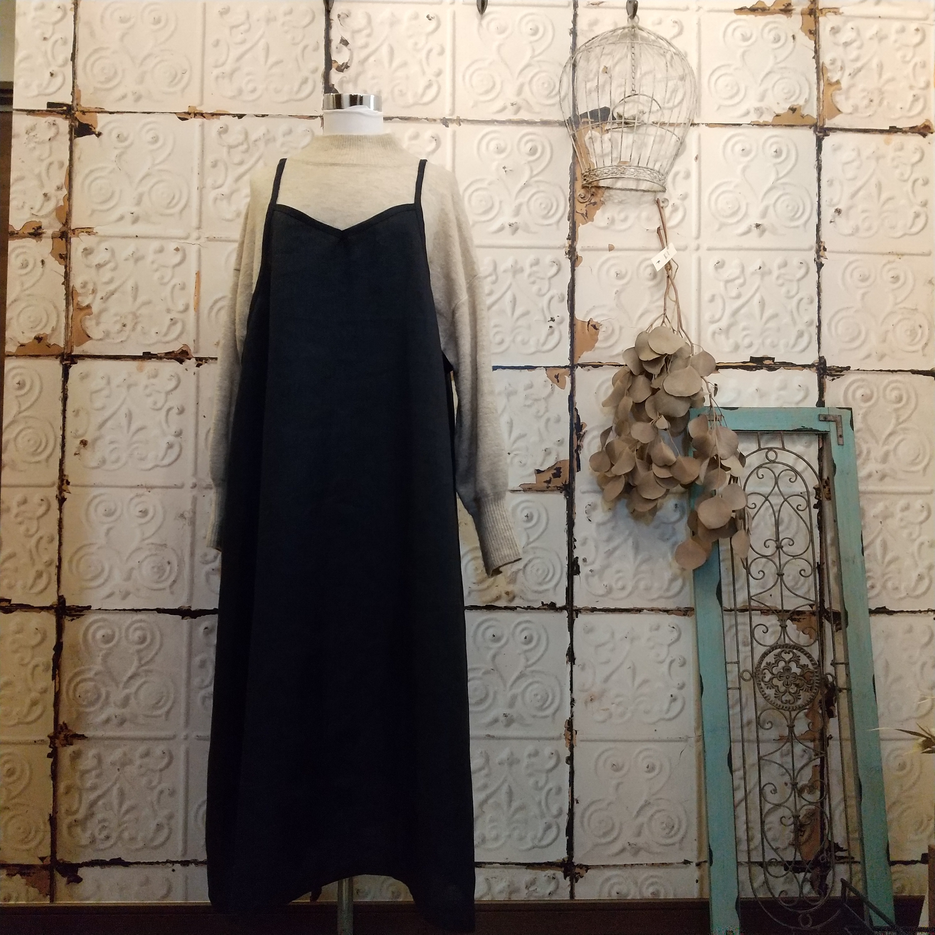 濃紺リネンキャミワンピ Iichi ハンドメイド クラフト作品 手仕事品の通販