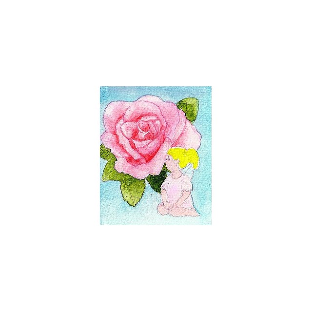 水彩画 原画 薔薇と小さな妖精 ３枚セット 額はついていません Iichi ハンドメイド クラフト作品 手仕事品の通販