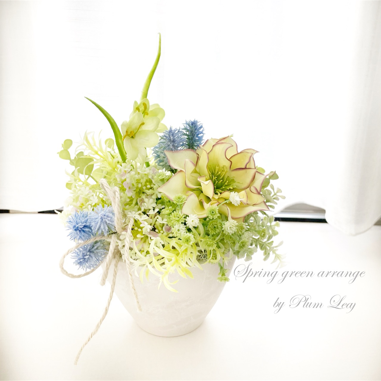 アーティフィシャル スプリンググリーンアレンジ Iichi ハンドメイド クラフト作品 手仕事品の通販