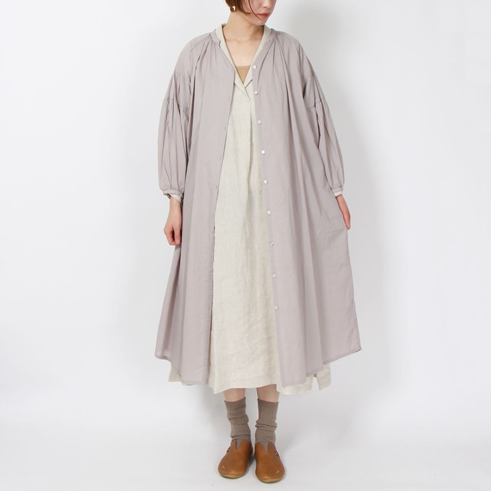 綿ローンギャザーワンピース サンドベージュ Iichi ハンドメイド クラフト作品 手仕事品の通販