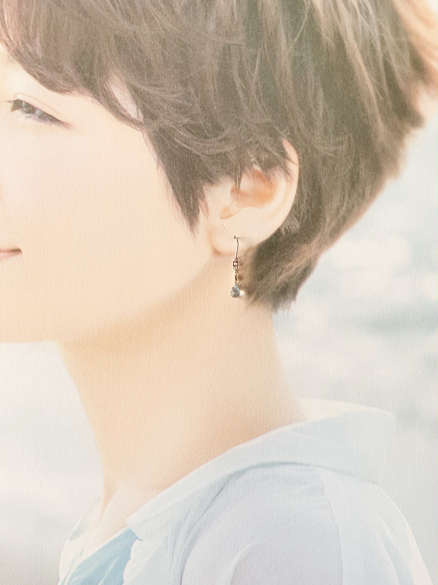 3月の誕生石 優しい言葉をかけたくなるアクアマリン イヤリング ピアス Iichi ハンドメイド クラフト作品 手仕事品の通販