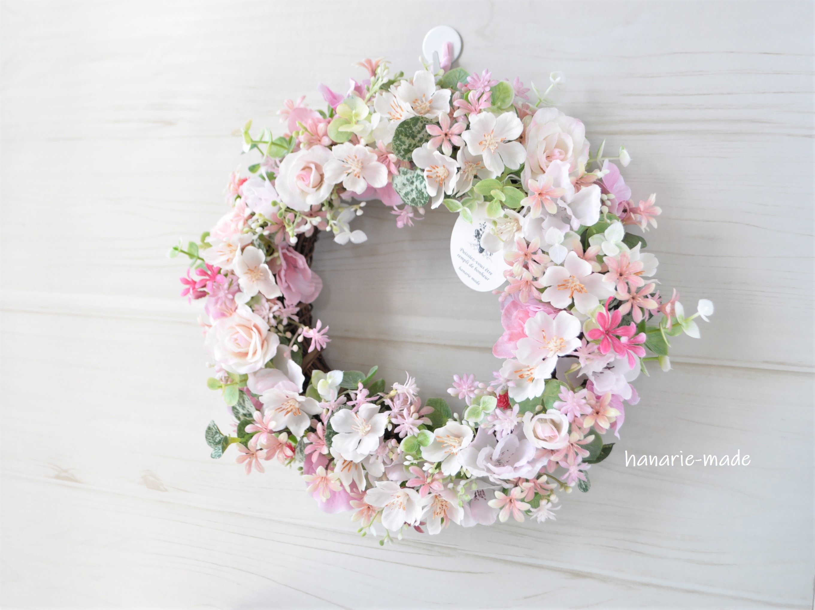 春霞 さくらと小花 リース さくら バラ ピンク 春 Iichi ハンドメイド クラフト作品 手仕事品の通販 春霞 さくらと小花 リース さくら バラ ピンク 春 Iichi ハンドメイド クラフト作品 手仕事品の通販
