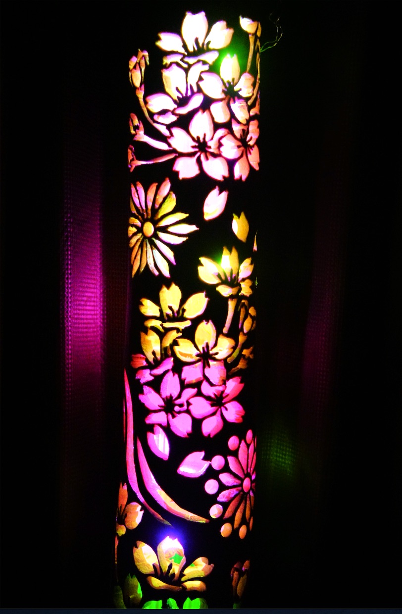 竹灯り　カラー彩シリーズ　〜幻桜〜　竹灯籠　極太孟宗竹 竹灯り カラー彩シリーズ 〜幻桜〜 竹灯籠 極太孟宗竹