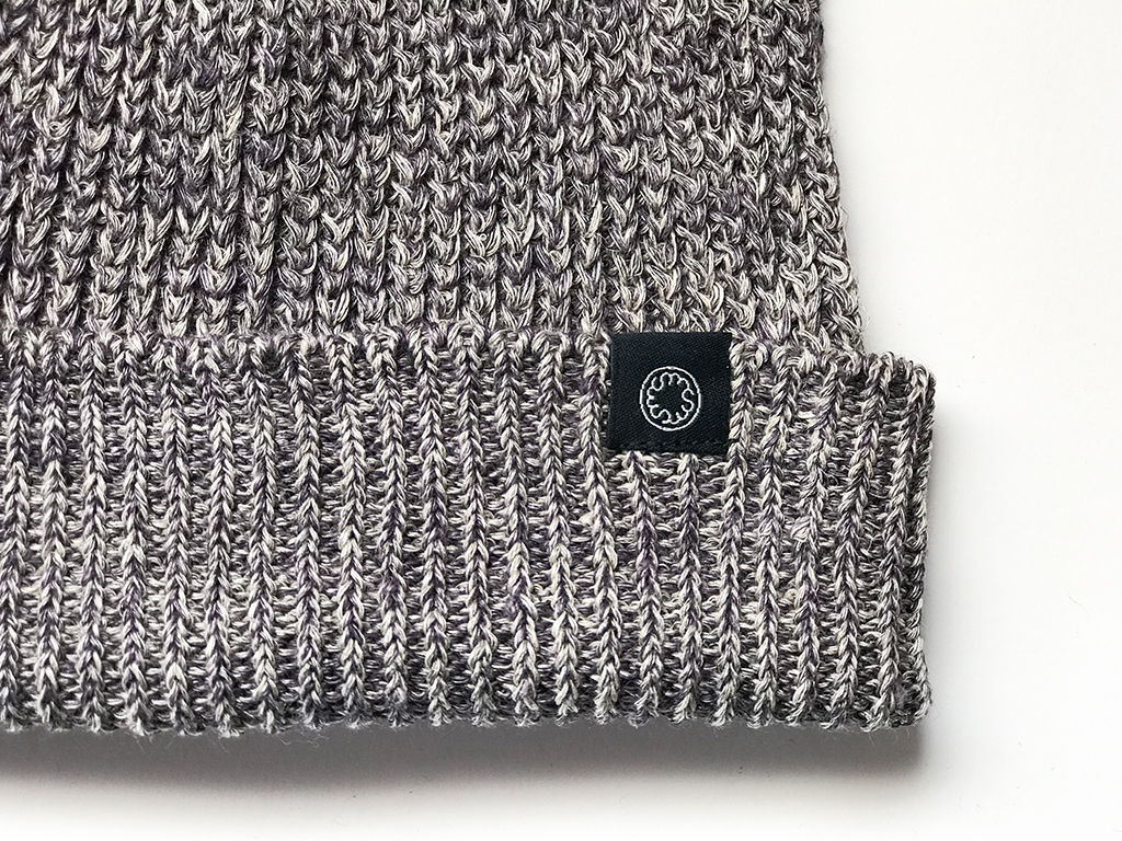 フレンチリネン畦編みニット帽 パープル杢 Iichi ハンドメイド クラフト作品 手仕事品の通販