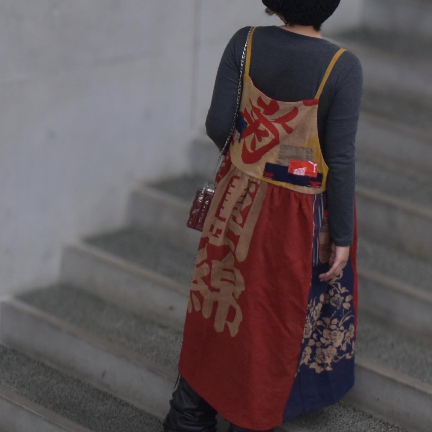 幟旗と風呂敷のサロペットワンピース Iichi ハンドメイド クラフト作品 手仕事品の通販