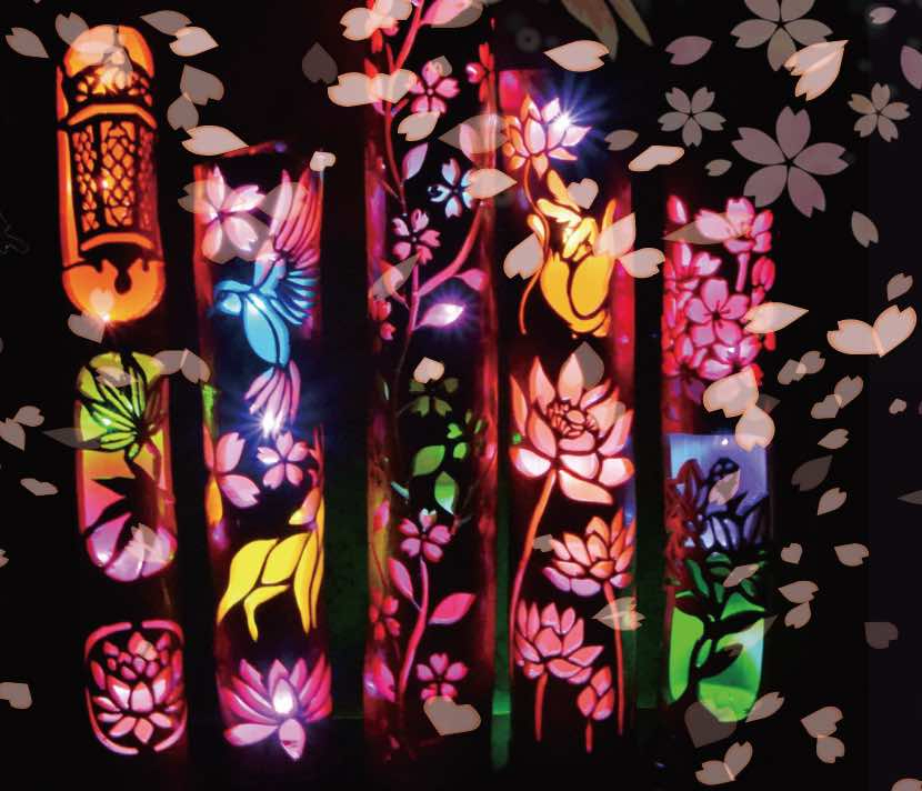 希少☆曲がり竹☆ 竹灯り 〜春が来た〜 竹灯籠 孟宗竹