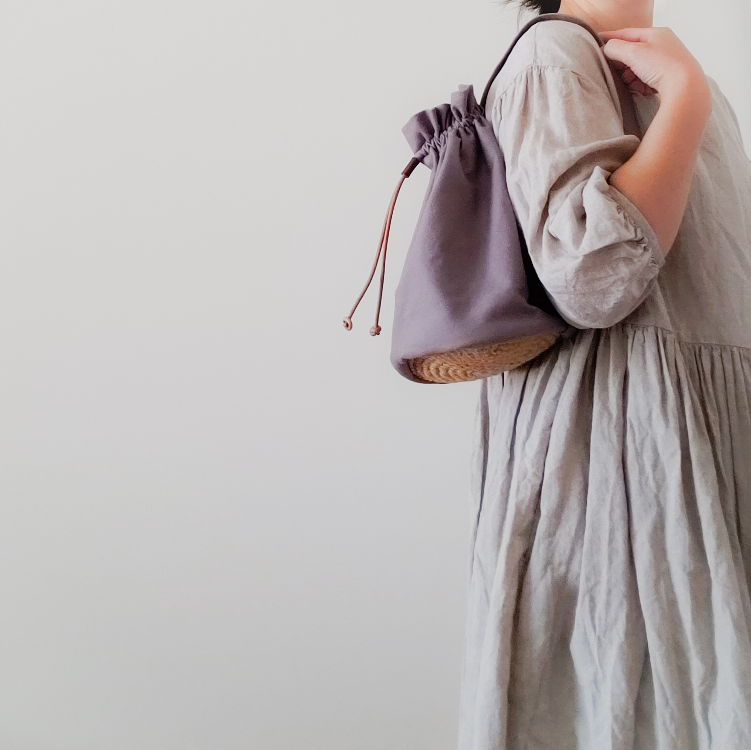 Linen One Shoulder Ruck Sack Short 受注制作 リネンワンショルダーリュック ショート Iichi ハンドメイド クラフト作品 手仕事品の通販