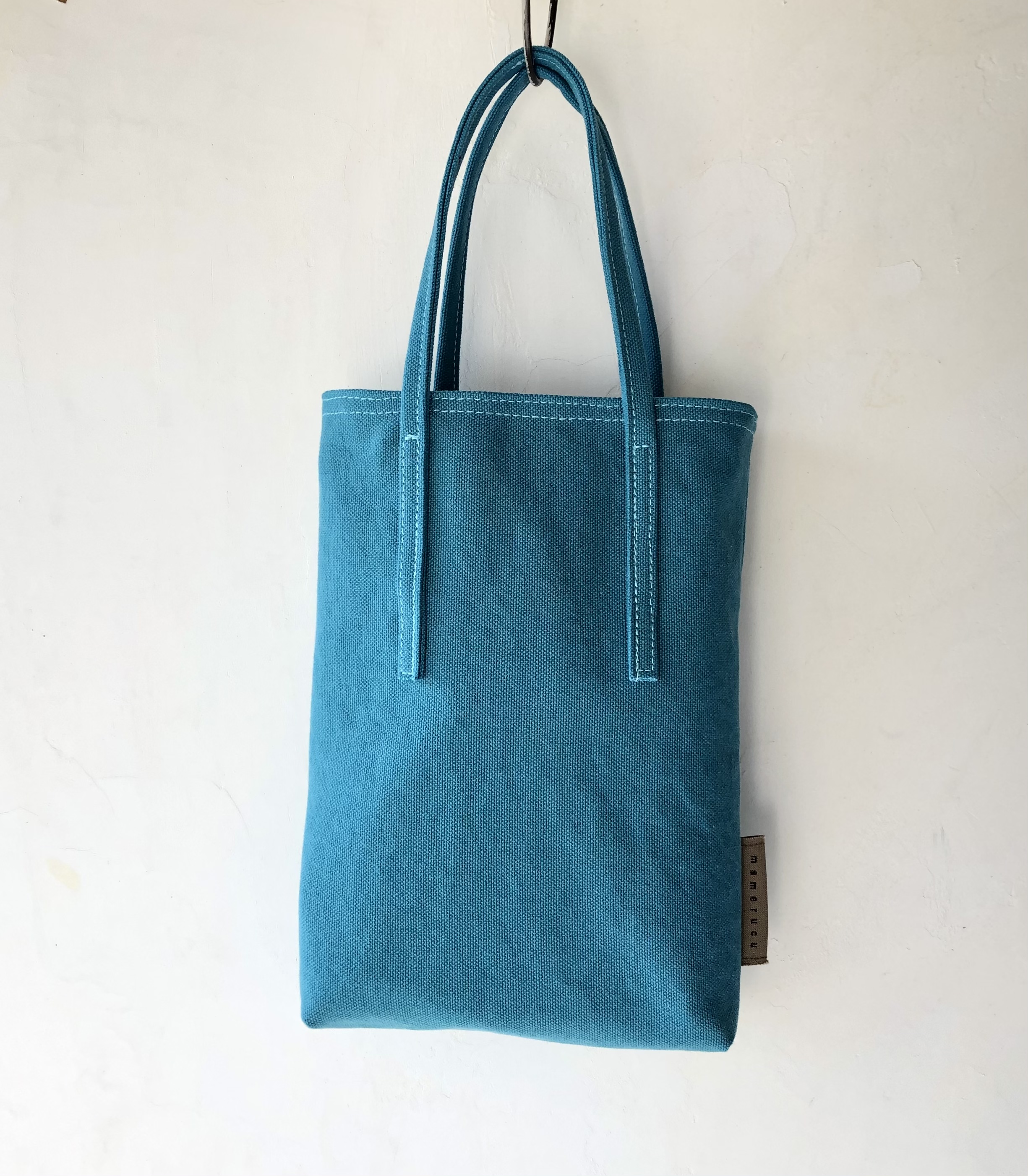 Miniバッグ ターコイズブルー ベージュ Iichi ハンドメイド クラフト作品 手仕事品の通販