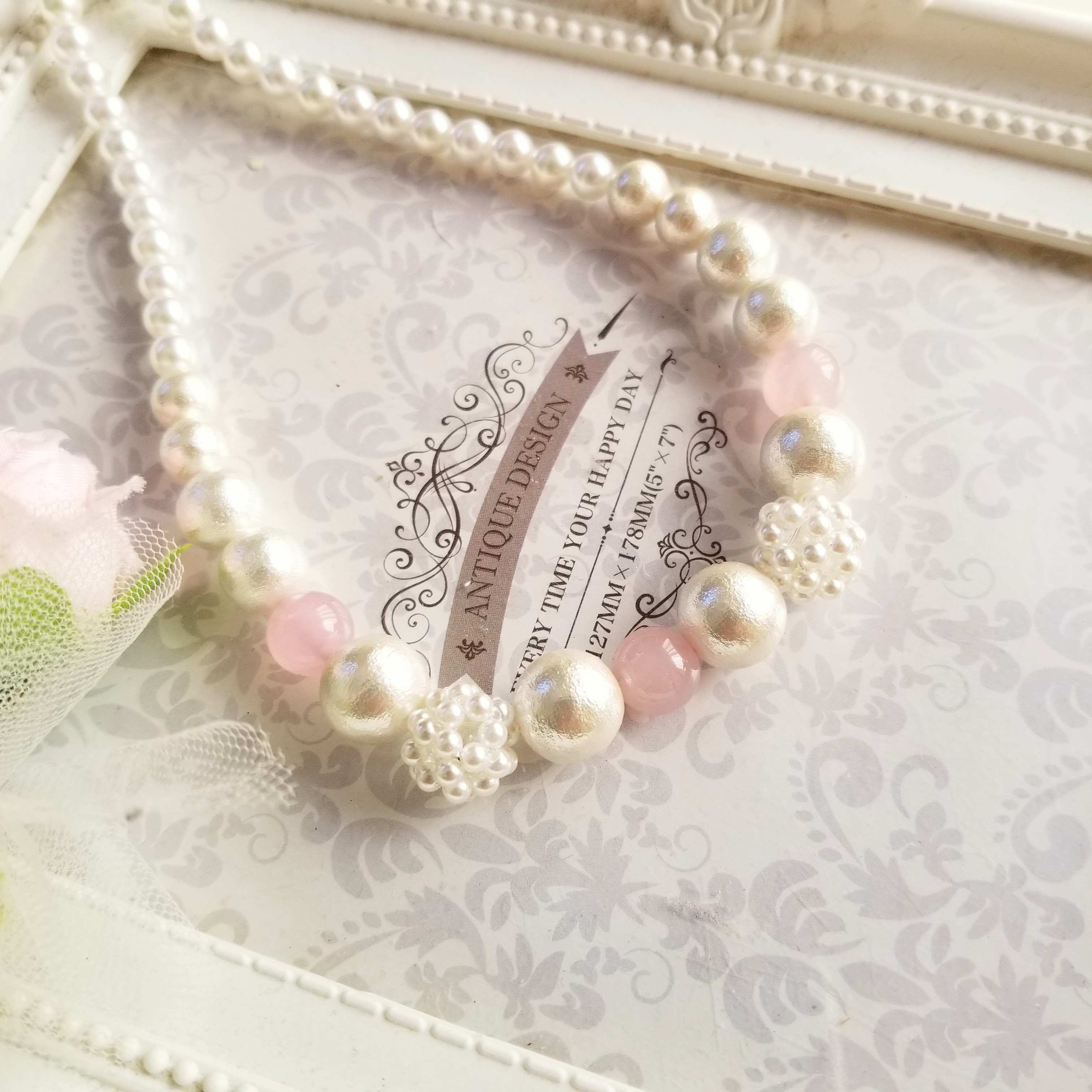 天然石とコットンパールのネックレス 結婚式 入学式 卒業式 成人式 Iichi ハンドメイド クラフト作品 手仕事品の通販