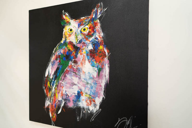 Owl フクロウのスプレーアート作品 Iichi ハンドメイド クラフト作品 手仕事品の通販